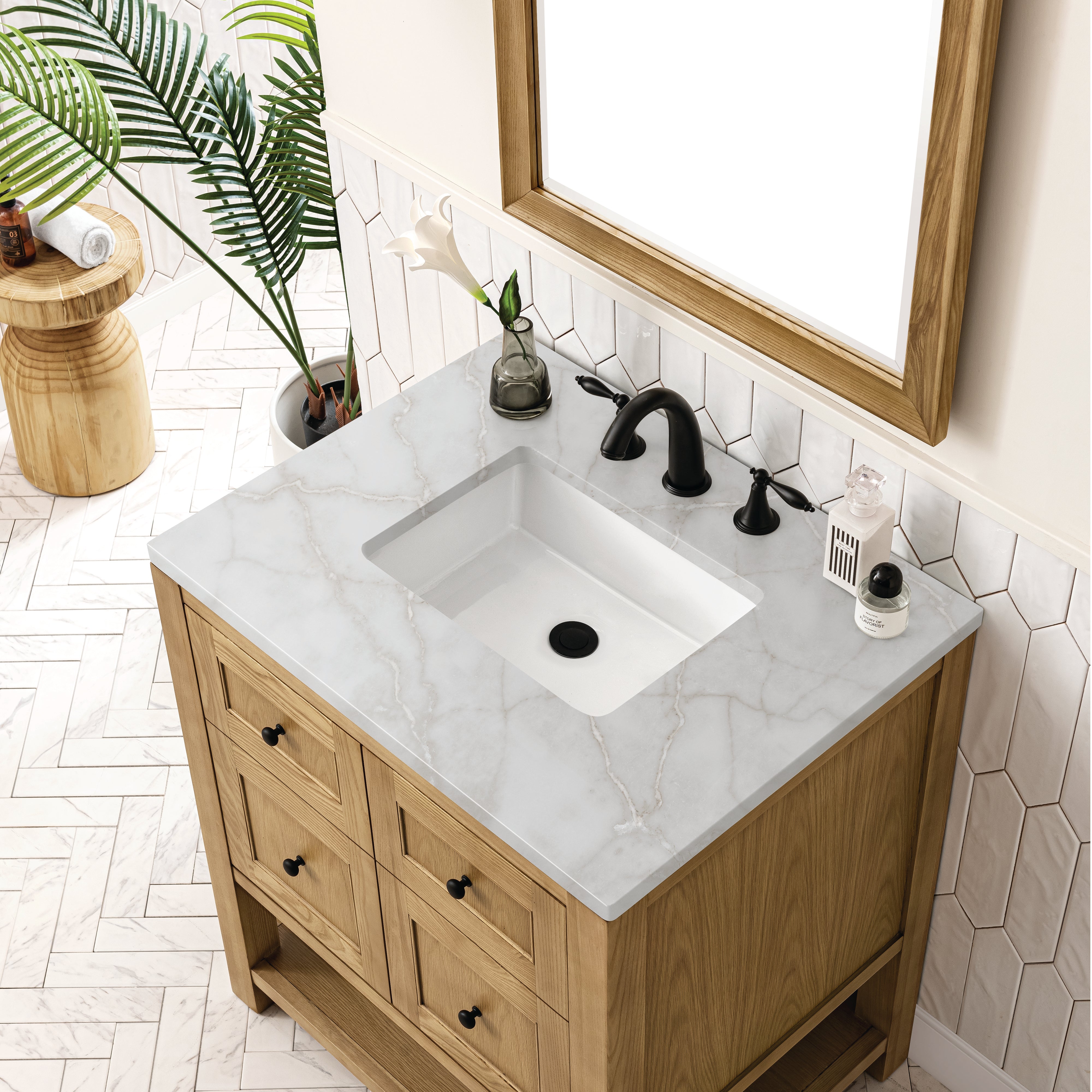 James Martin Breckenridge 30" Single Vanity in Light Natural Oak with 3cm Countertop