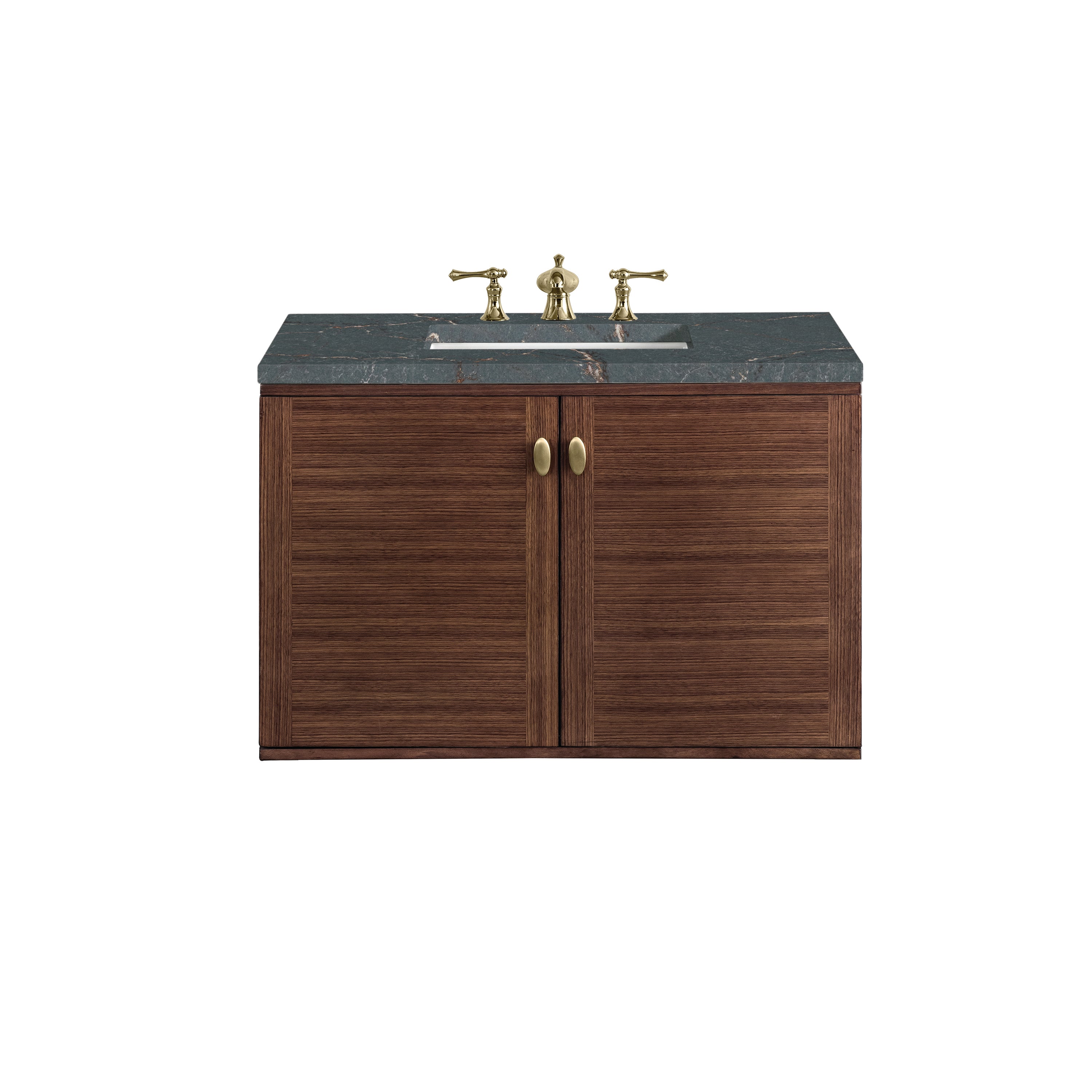 James Martin Amberly 36" Single Vanity in Mid-Century Walnut with 3cm Countertop