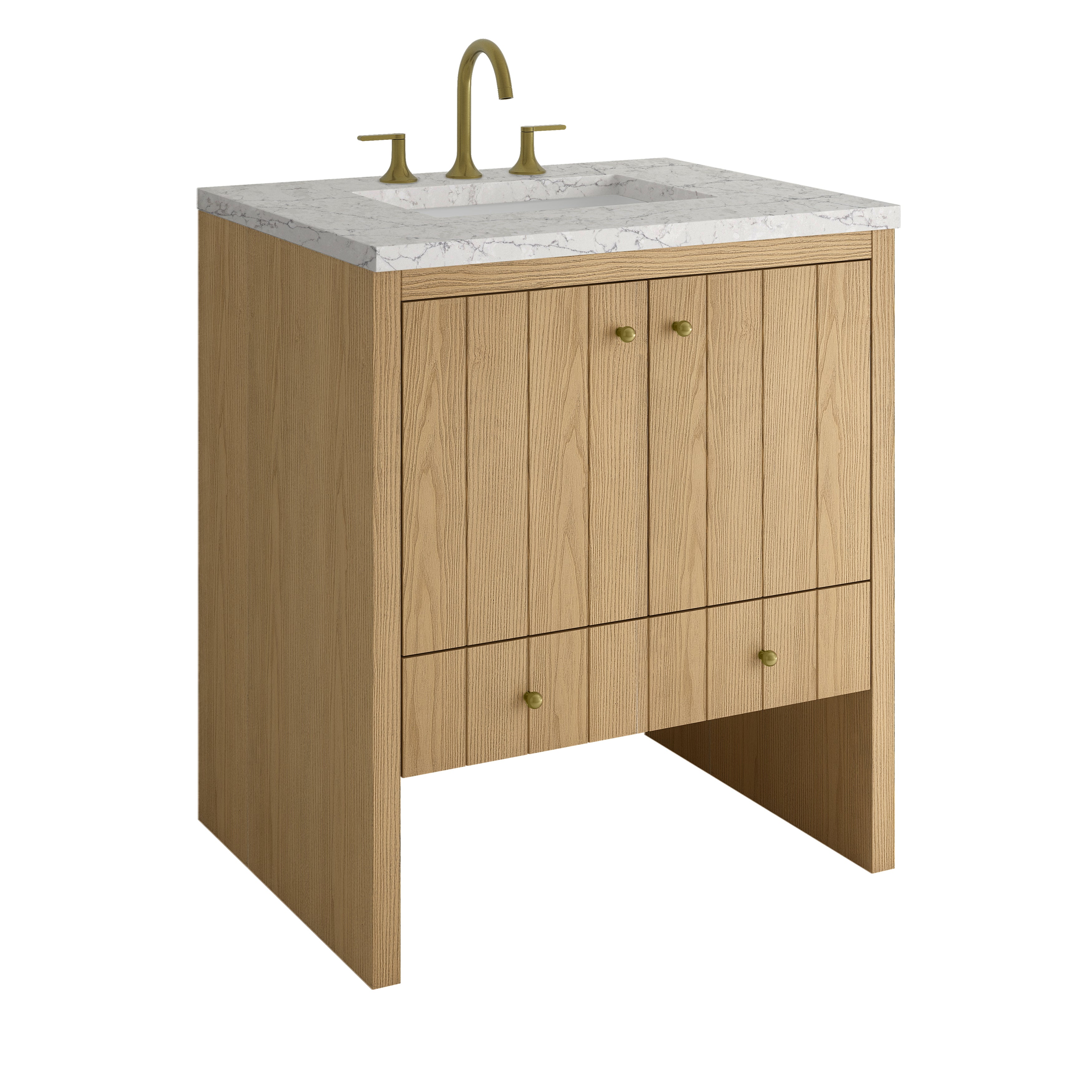 James Martin Hudson 30" Single Vanity in Light Natural Oak with 3cm Countertop