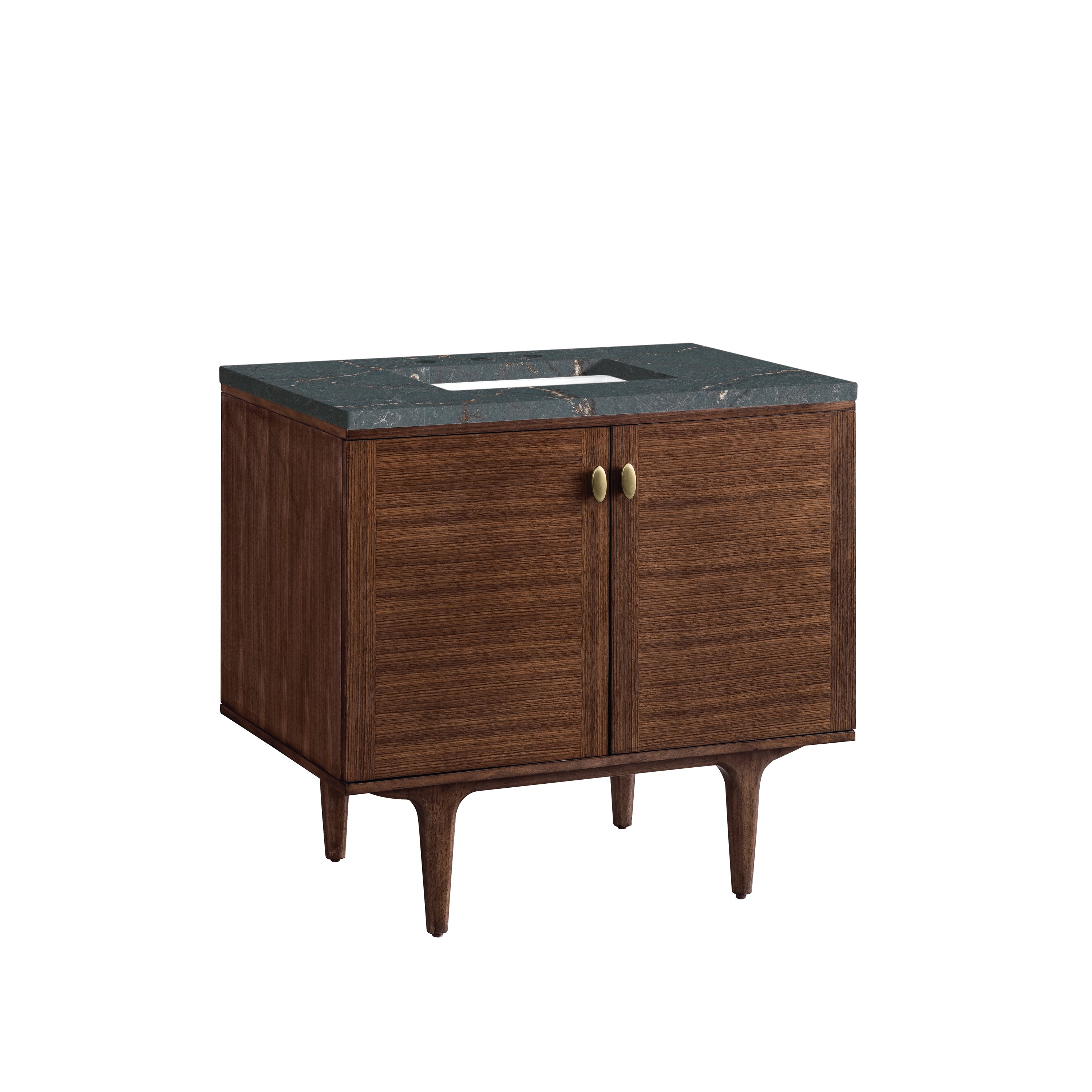 James Martin Amberly 36" Single Vanity in Mid-Century Walnut with 3cm Countertop