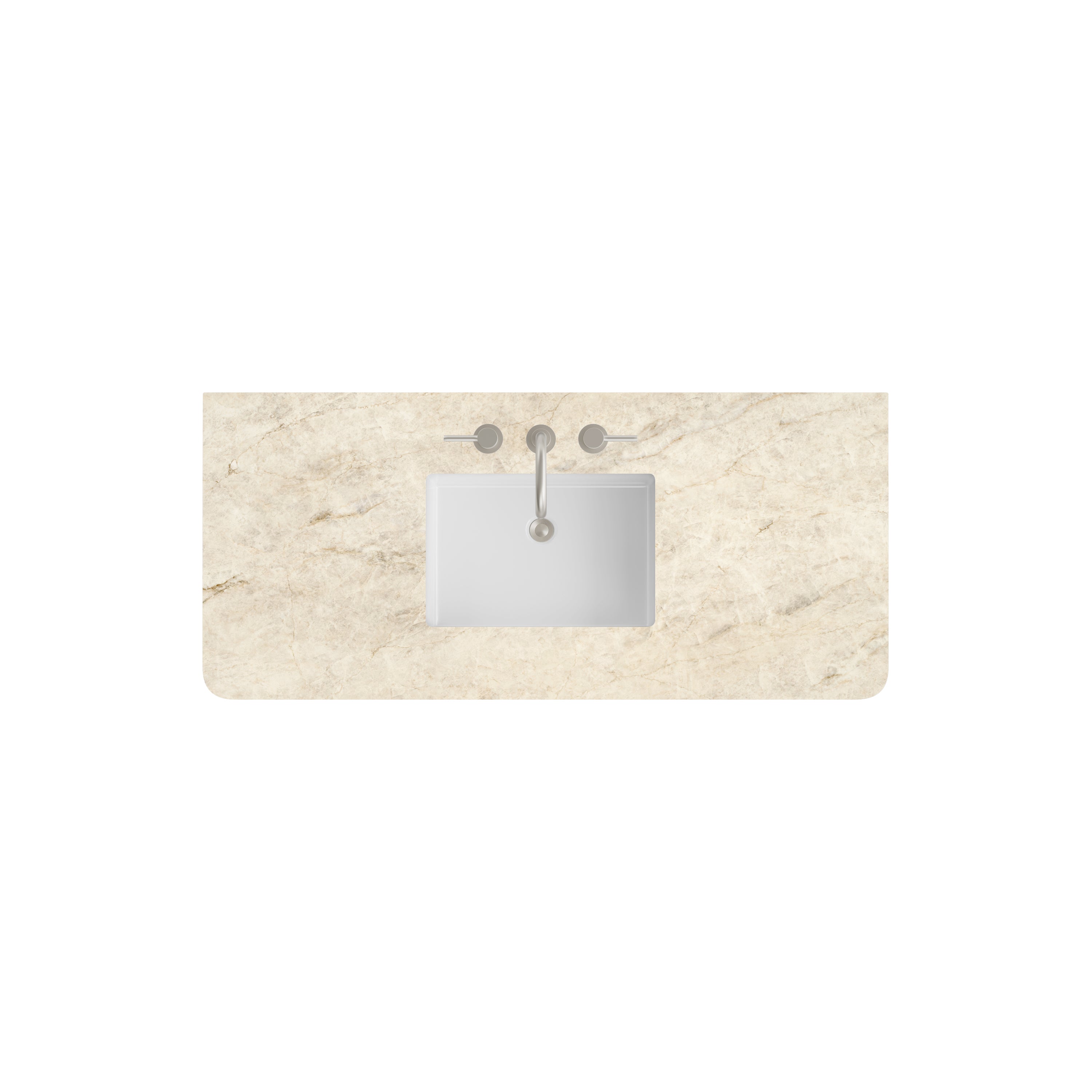 James Martin 48" Single Radius Cut Top with Sink, Widespread 3cm