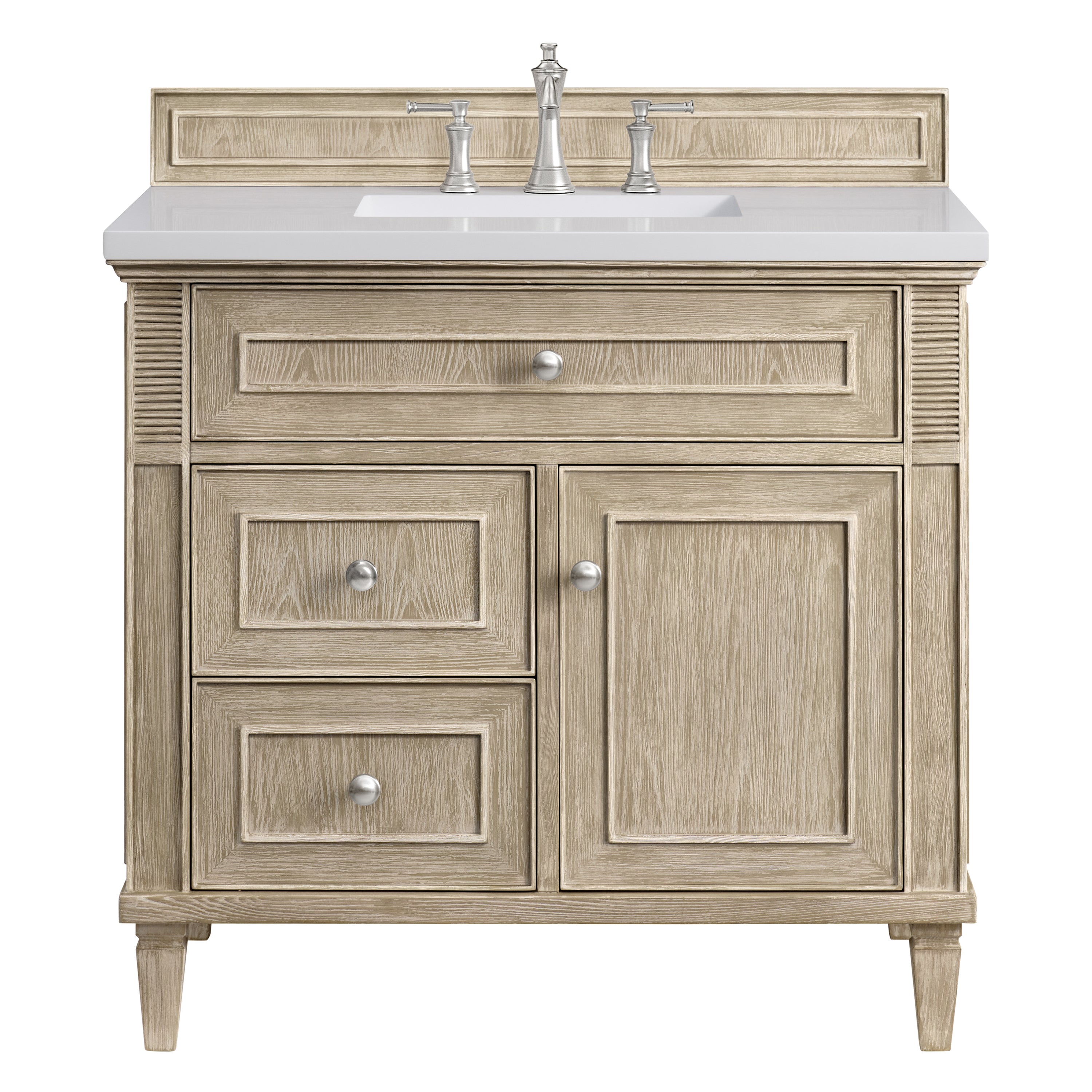 James Martin Lorelai 36" Single Vanity in Whitewashed Oak with 3cm Countertop