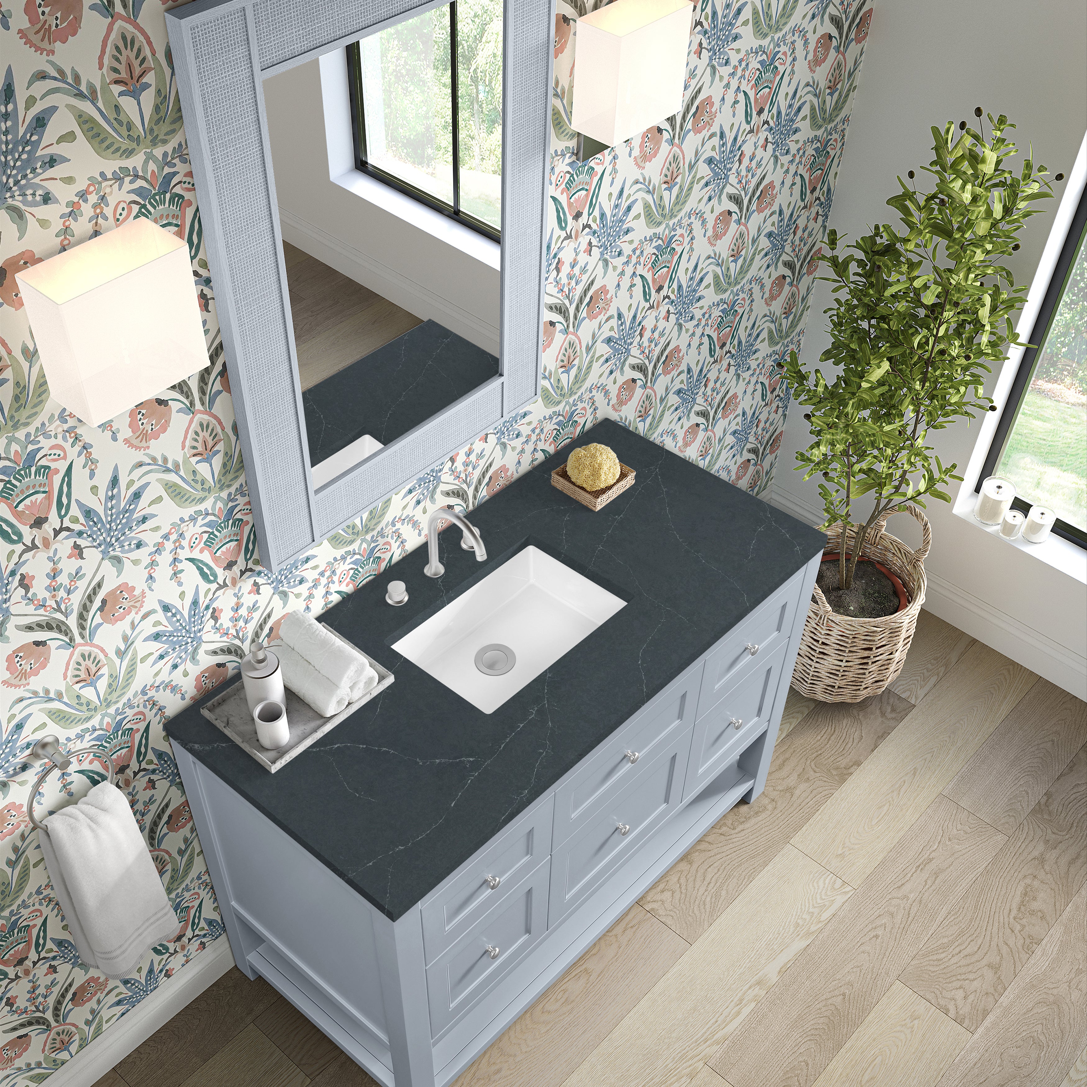 James Martin Breckenridge 48" Single Vanity in Serenity Blue with 3cm Countertop