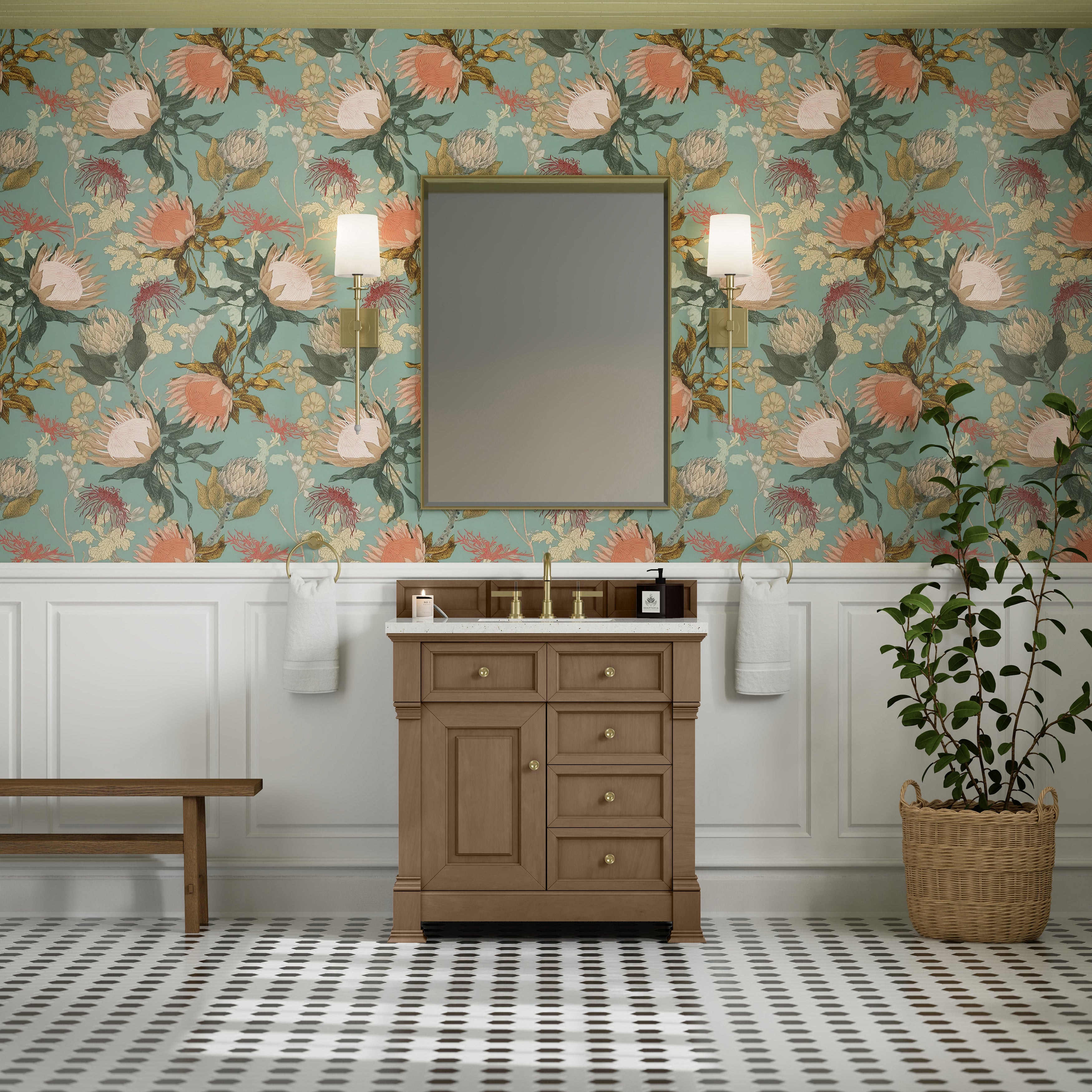 James Martin Brookfield 36" Single Vanity in Pecan with 3cm Countertop