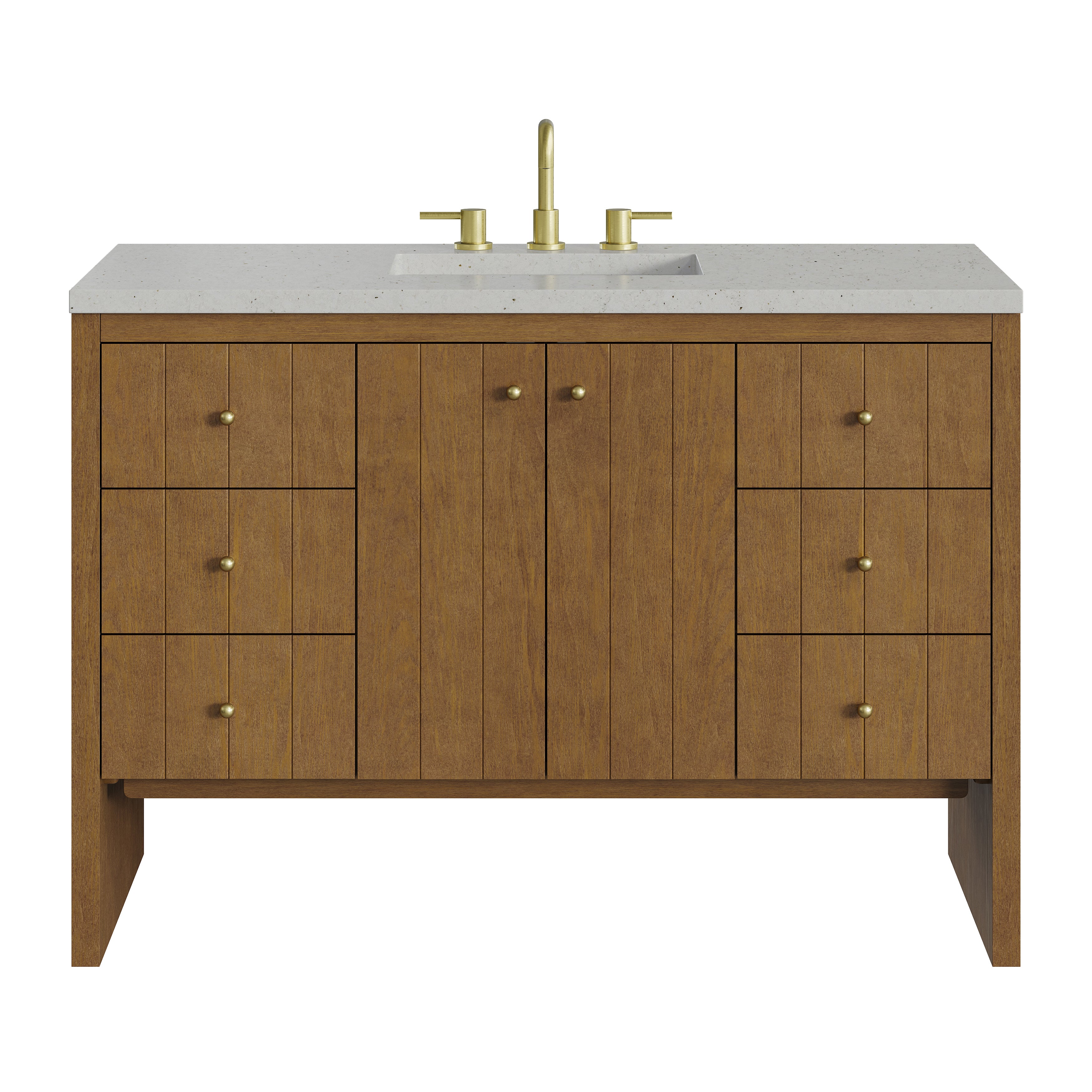 James Martin Hudson 48" Single Vanity in Honey Oak with 3cm Countertop