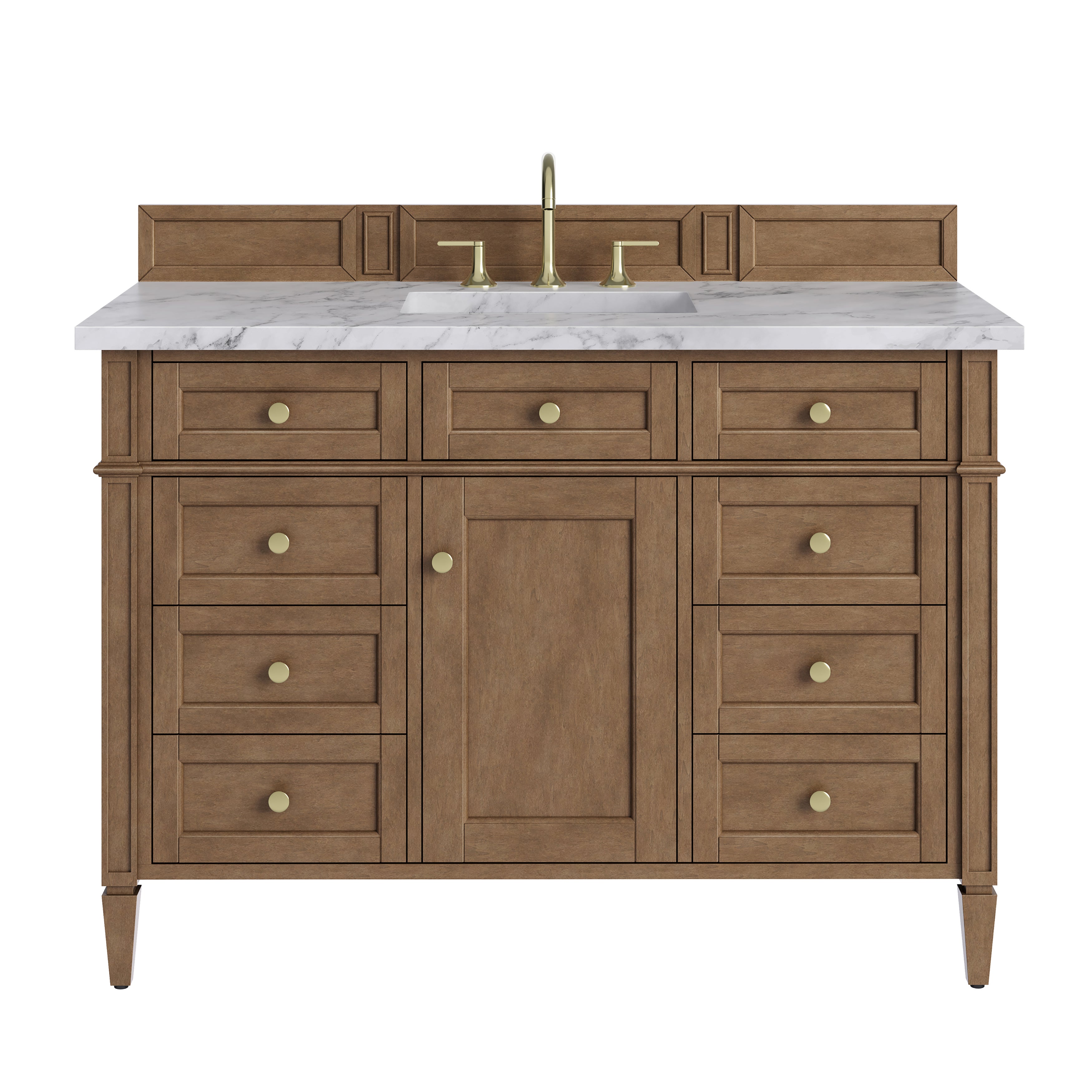James Martin Brittany 48" Single Vanity in Pecan with 3cm Countertop