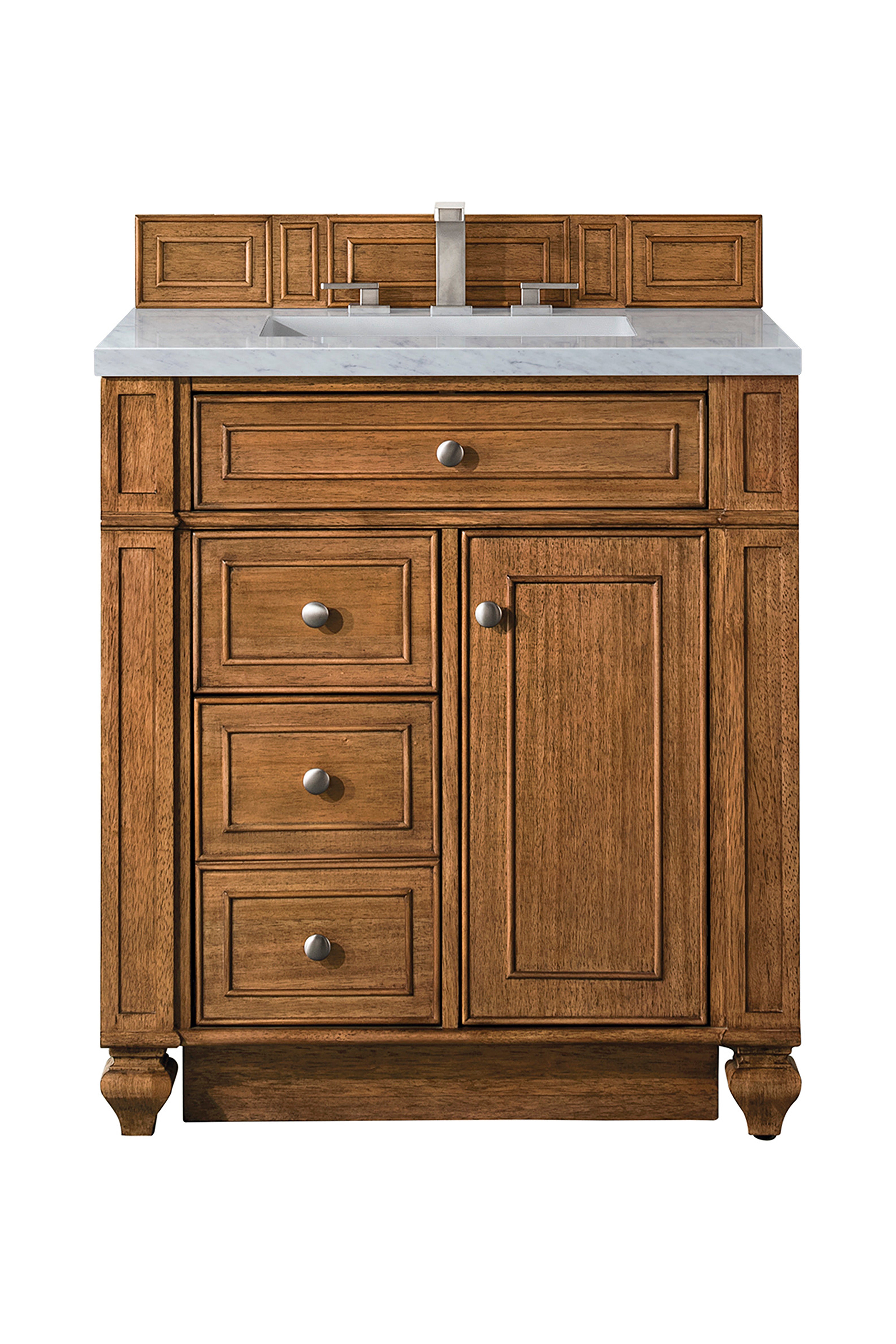 James Martin Bristol 30" Single Vanity in Saddle Brown with 3cm Countertop