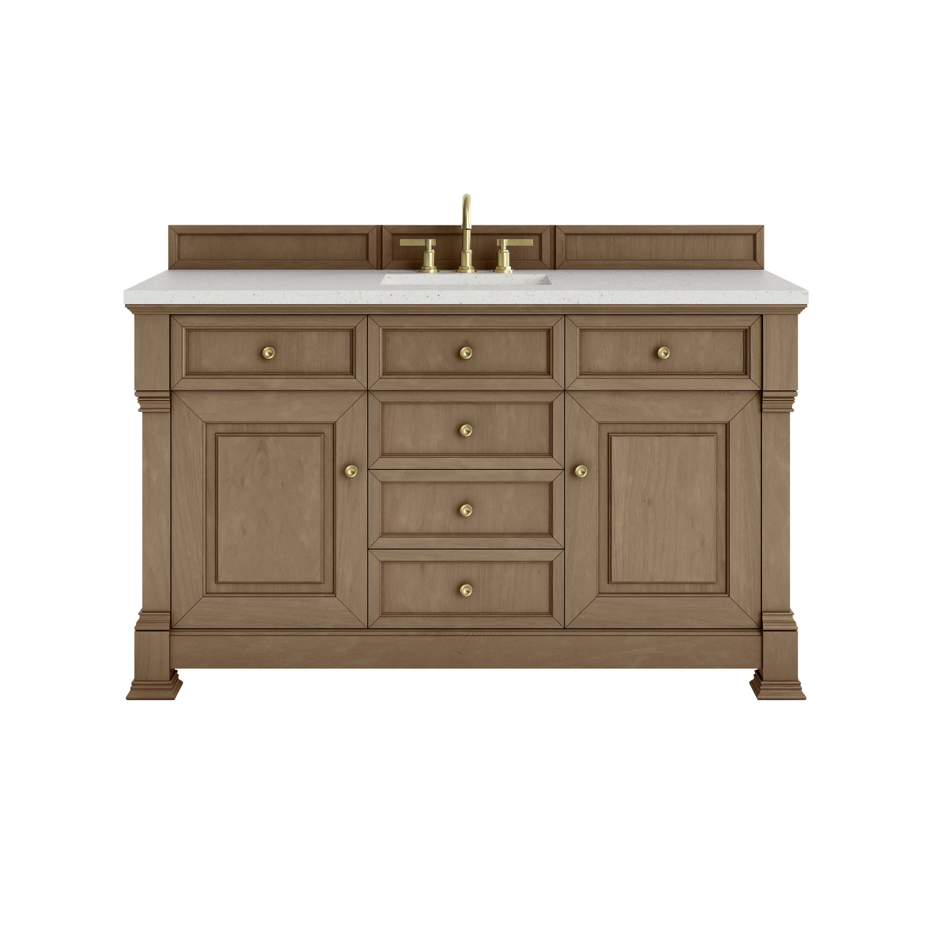James Martin Brookfield 60" Single Vanity in Pecan with 3cm Countertop