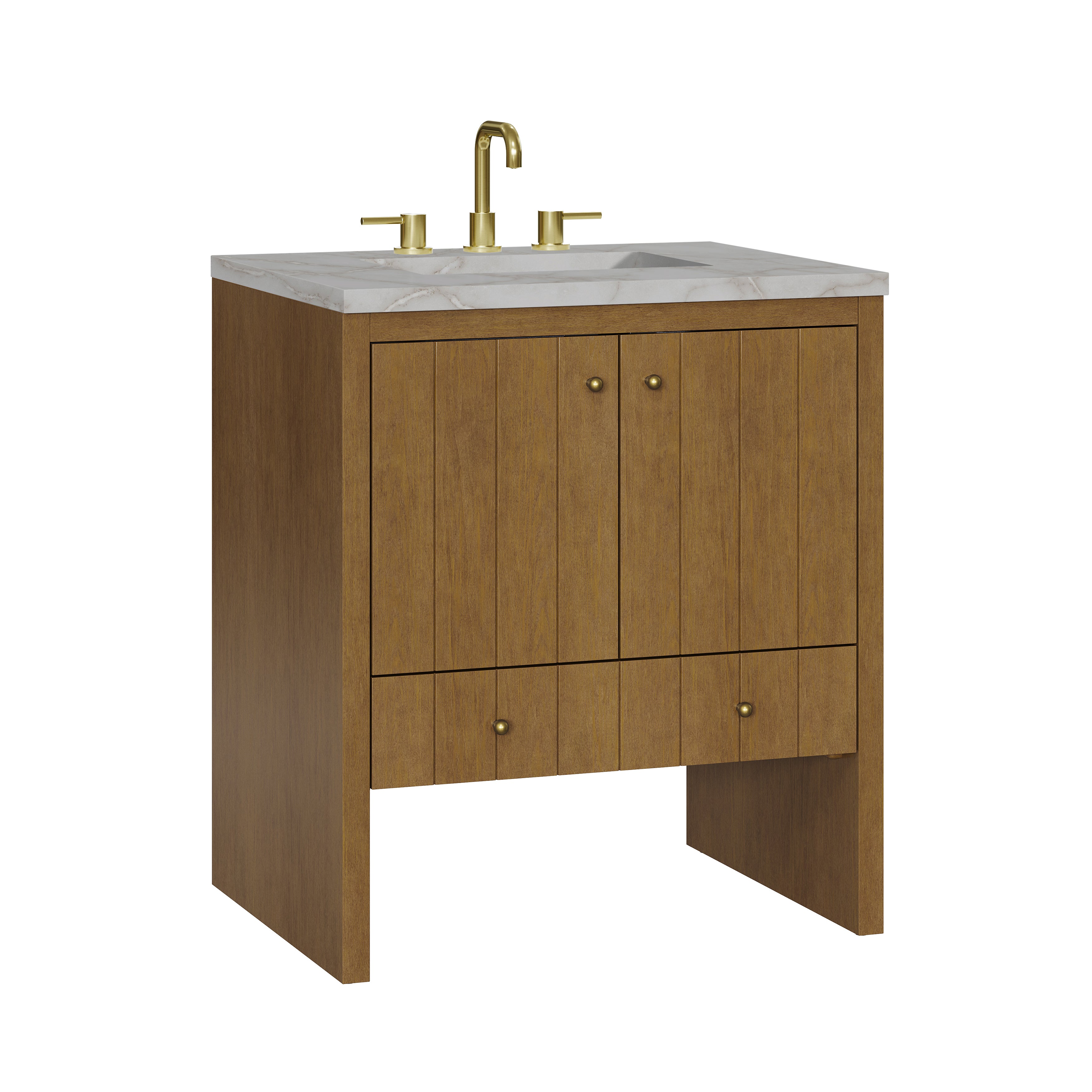 James Martin Hudson 30" Single Vanity in Honey Oak with 3cm Countertop