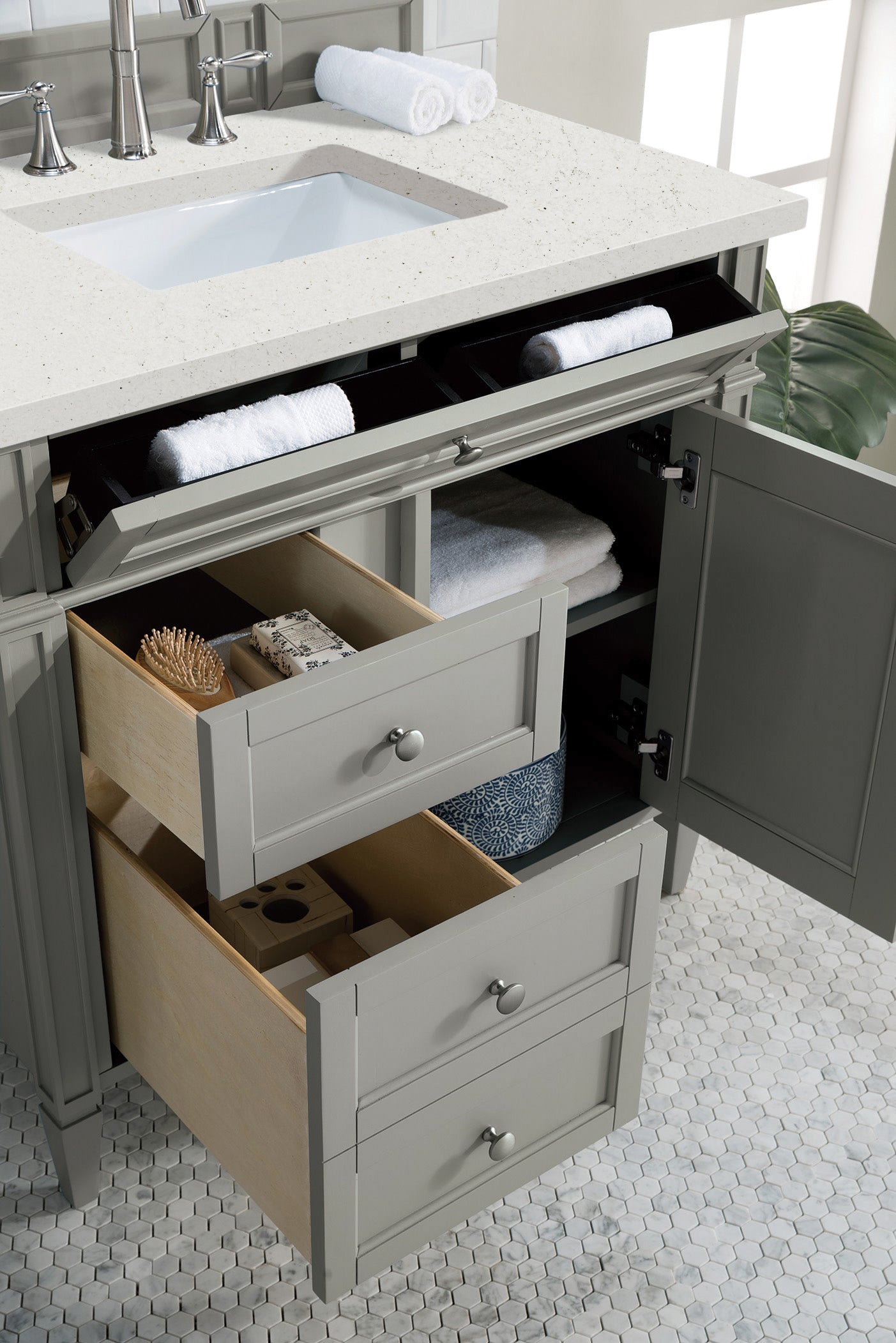 James Martin Brittany 36" Single Vanity in Urban Gray with 3cm Countertop