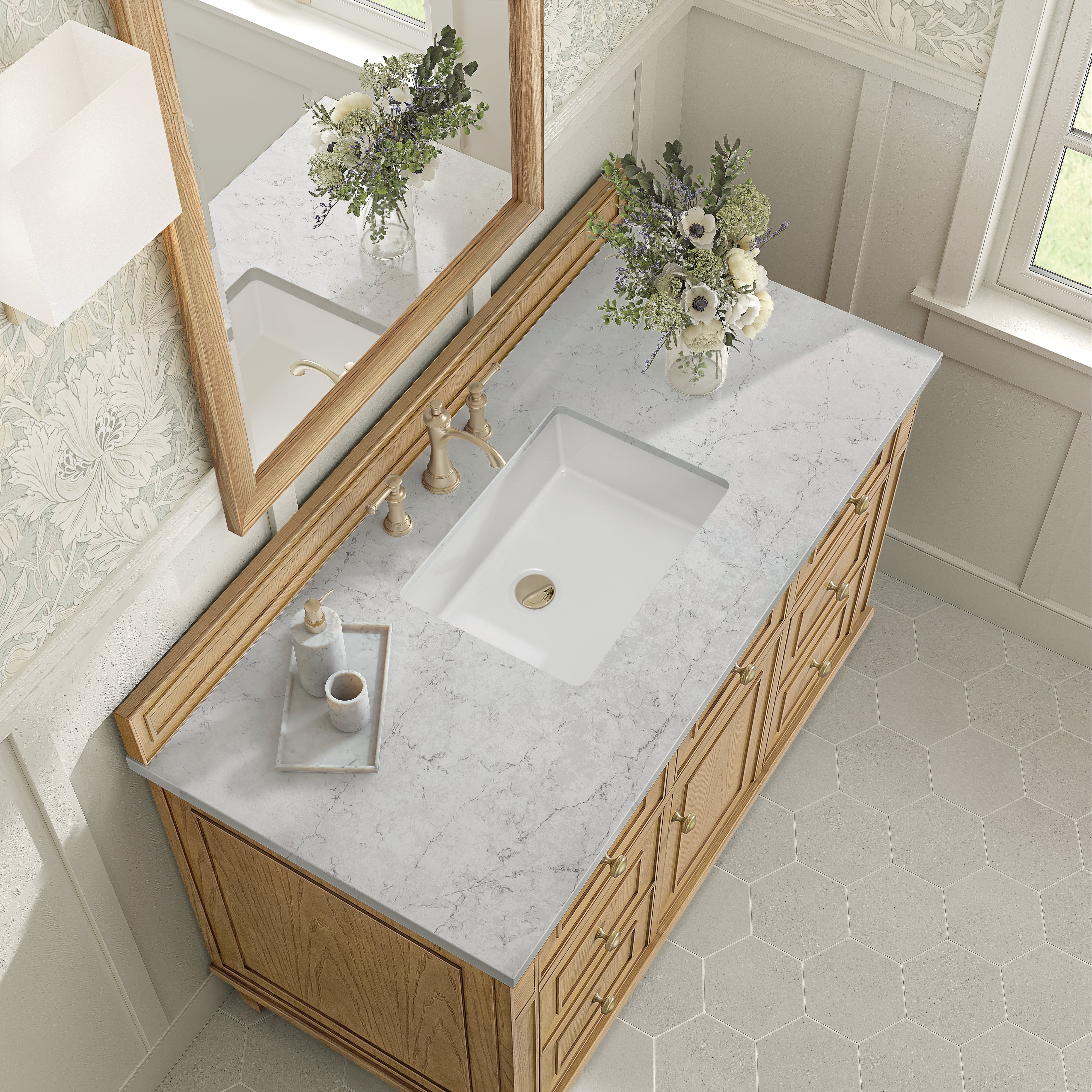 James Martin Lorelai 48" Single Vanity in Light Natural Oak with 3cm Countertop