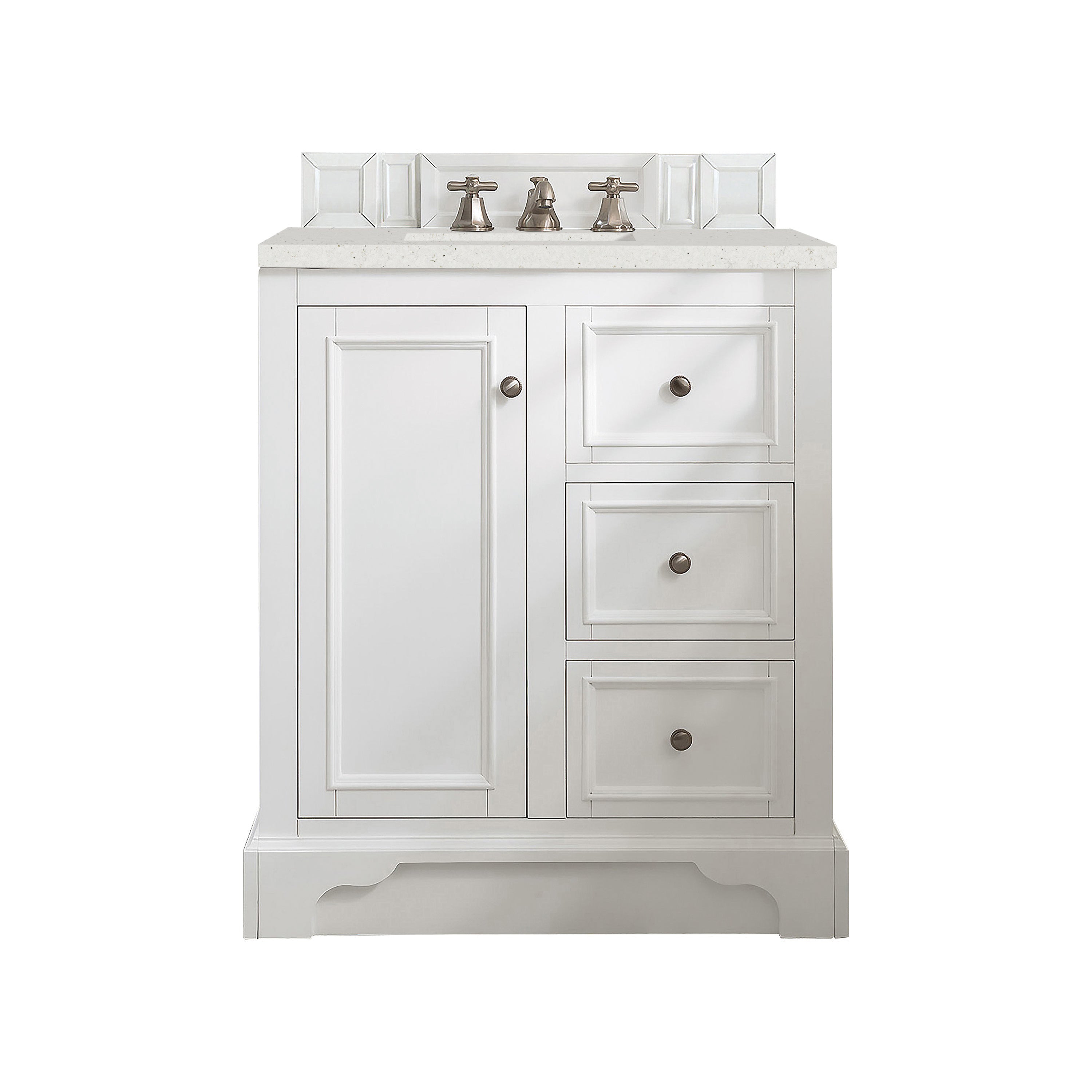 James Martin De Soto 30" Single Vanity in Bright White with 3cm Countertop