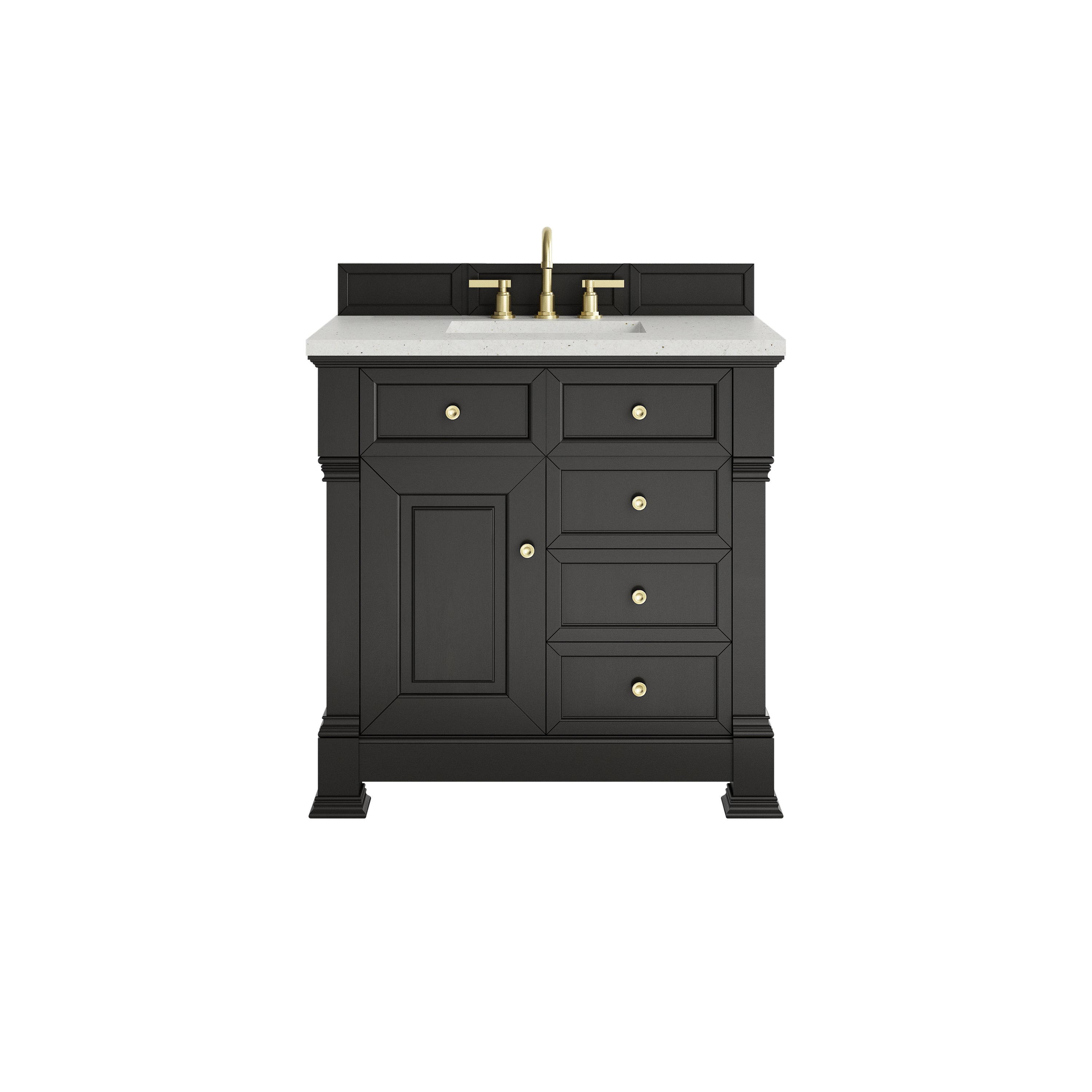 James Martin Brookfield 36" Single Vanity in Black Onyx with 3cm Countertop