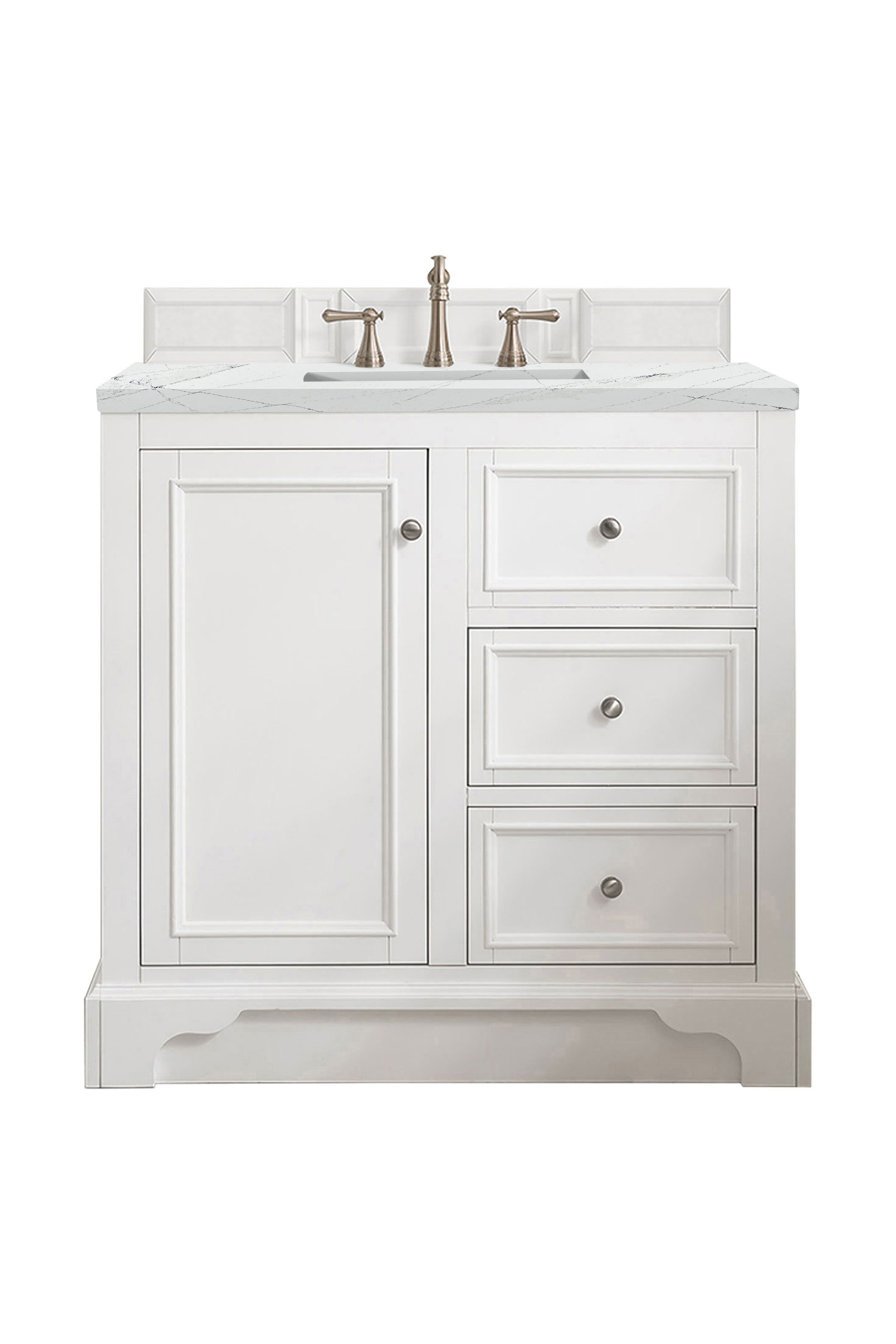 James Martin De Soto 36" Single Vanity in Bright White with 3cm Countertop