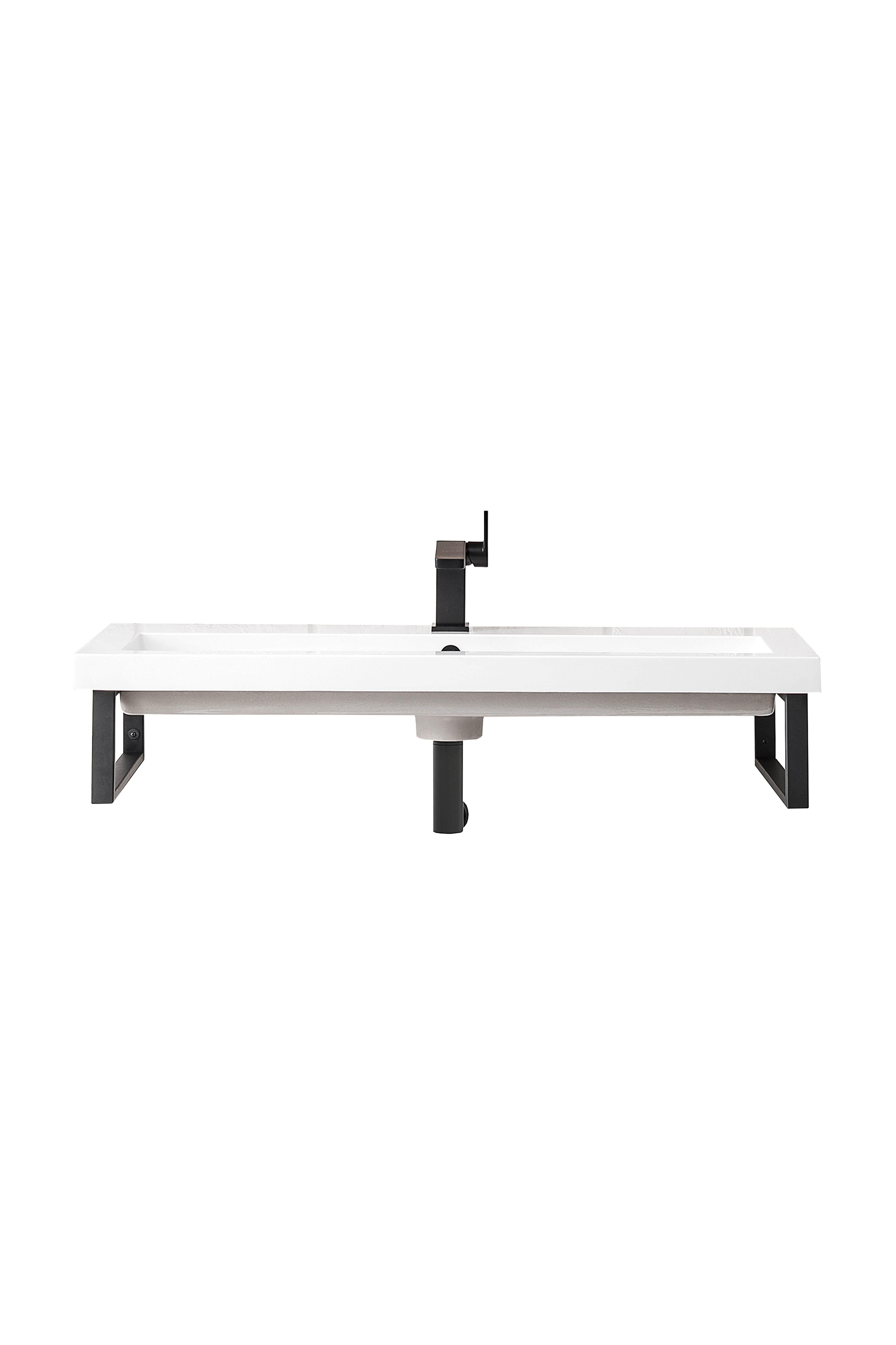James Martin Two Boston 15.25" Wall Brackets with 39.5" White Glossy Composite Stone Top