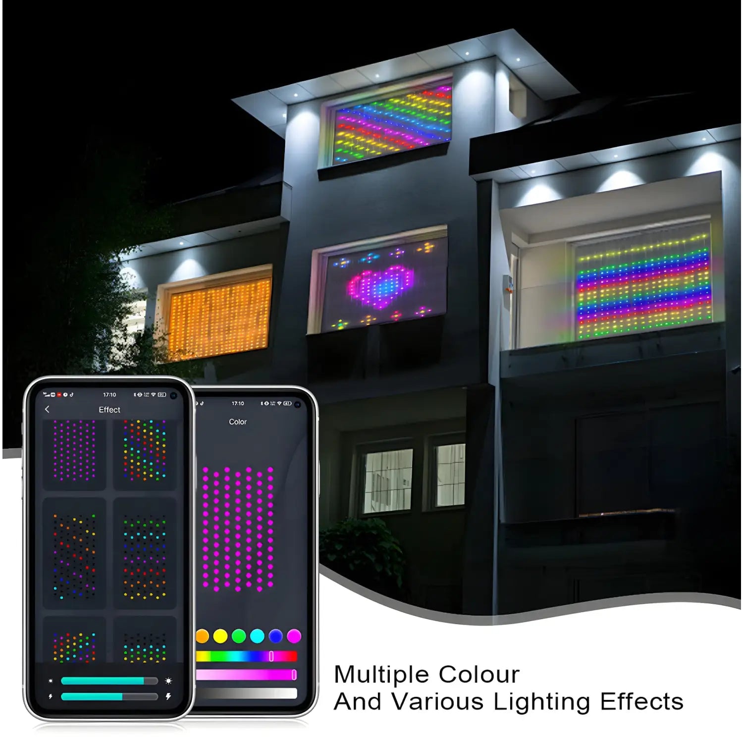 RGB Smart String Lights for Curtain & Party Decor with App Control