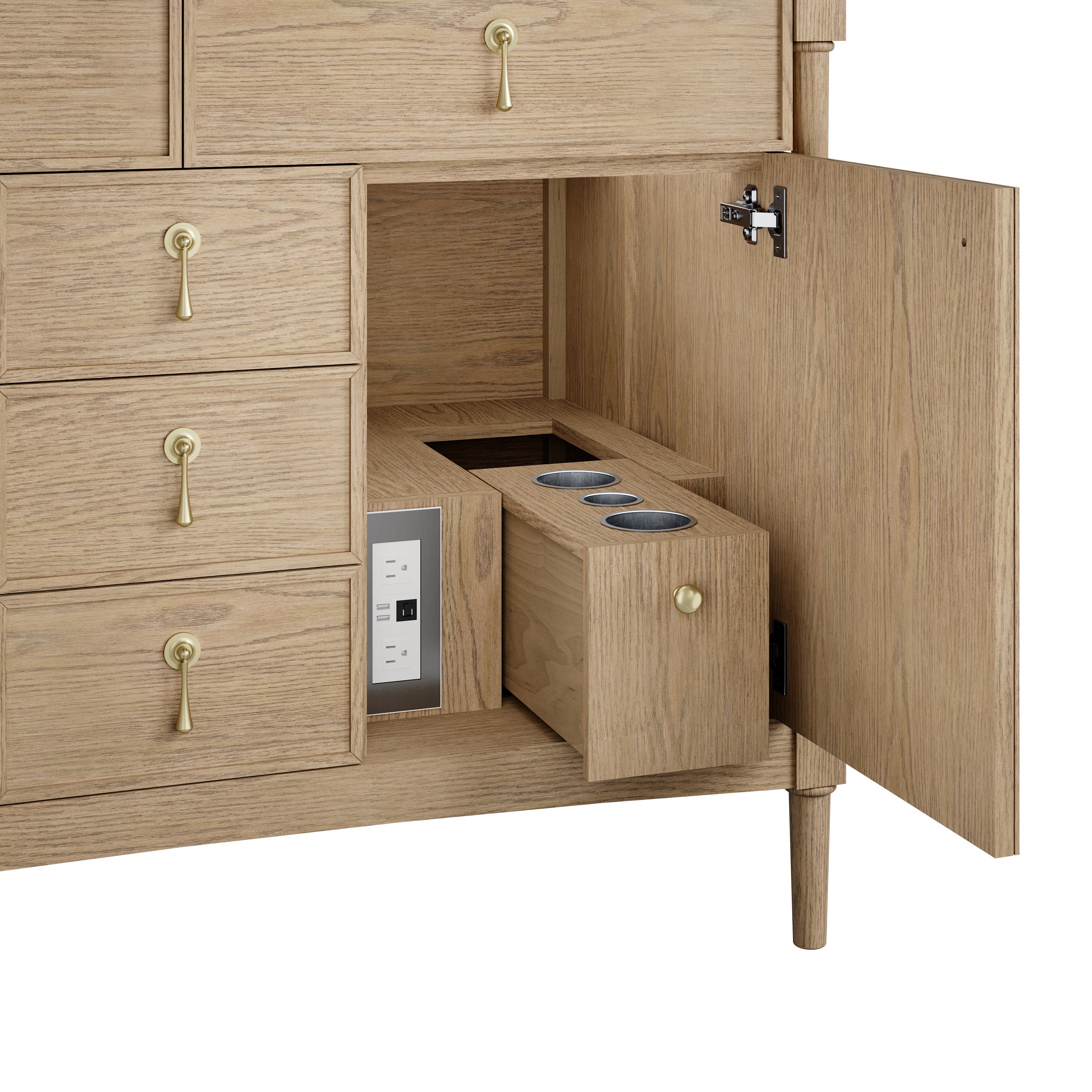 James Martin Kinnsden 48" Single Vanity in Weathered Oak with 3cm Countertop and FreePower Wireless Charger