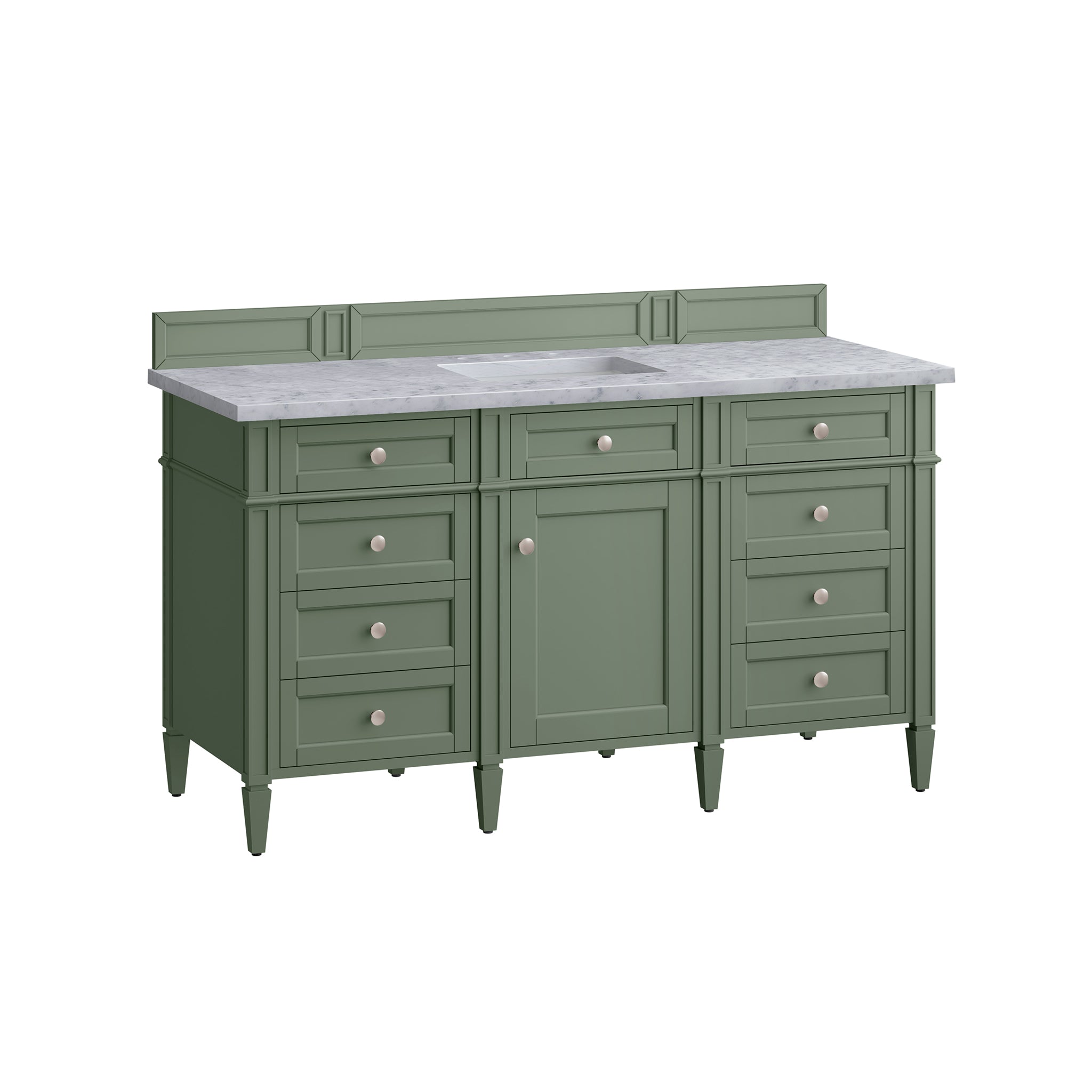 James Martin Brittany 60" Single Vanity in Smokey Celadon with 3cm Countertop