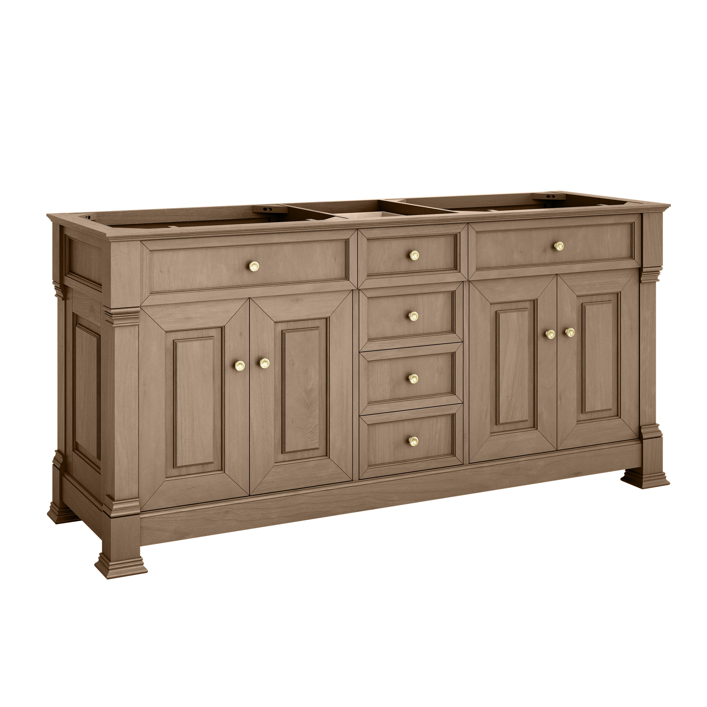James Martin Brookfield 72" Double Vanity in Pecan with 3cm Countertop