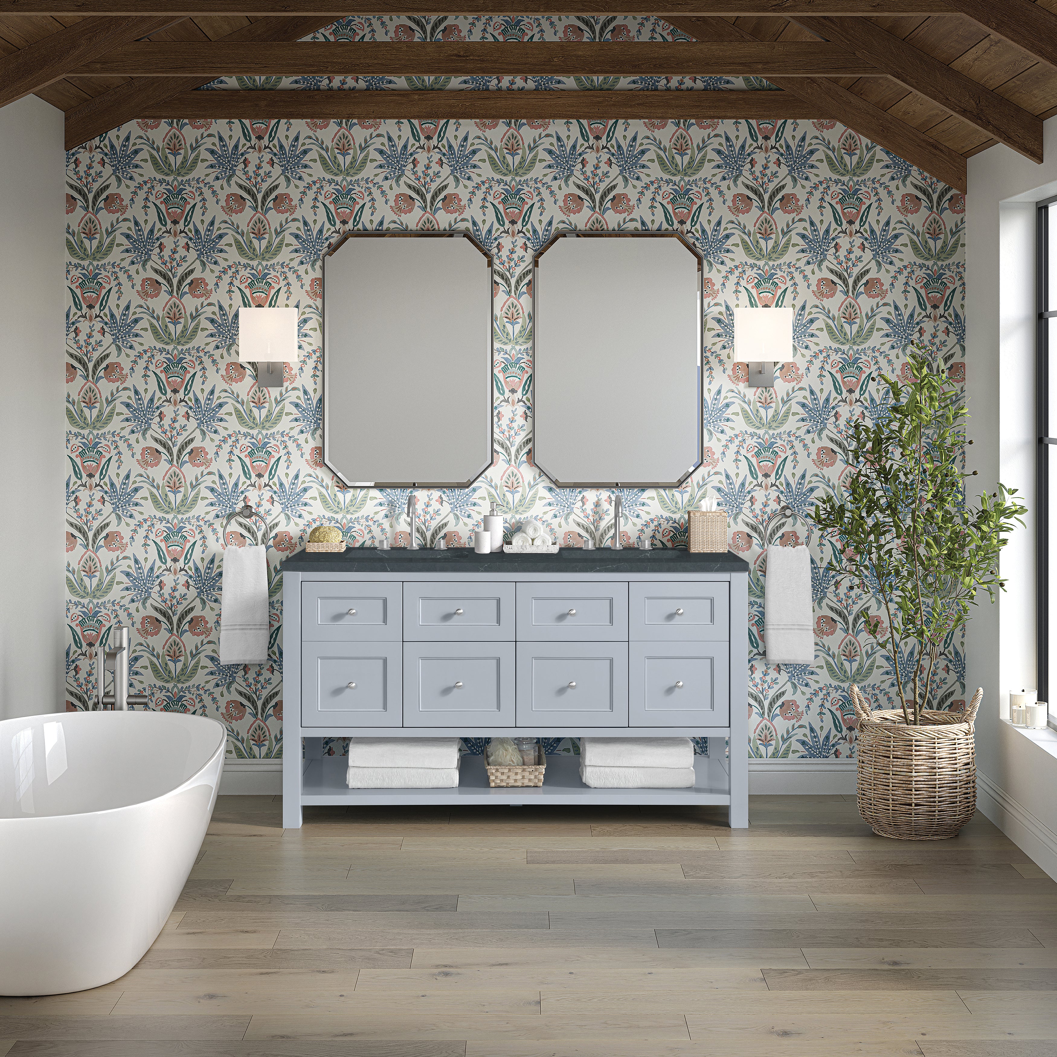James Martin Breckenridge 60" Double Vanity in Serenity Blue with 3cm Countertop