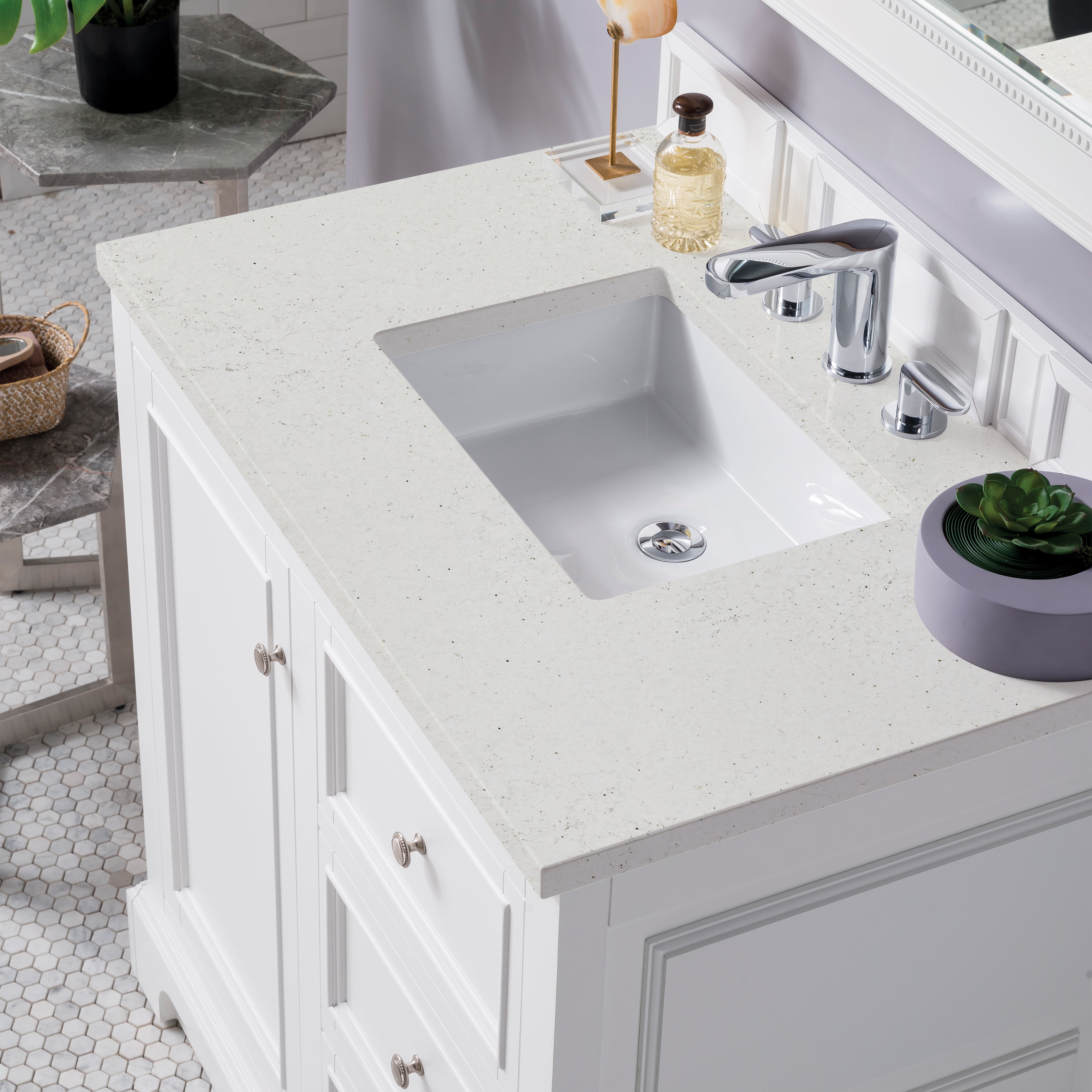 James Martin De Soto 36" Single Vanity in Bright White with 3cm Countertop