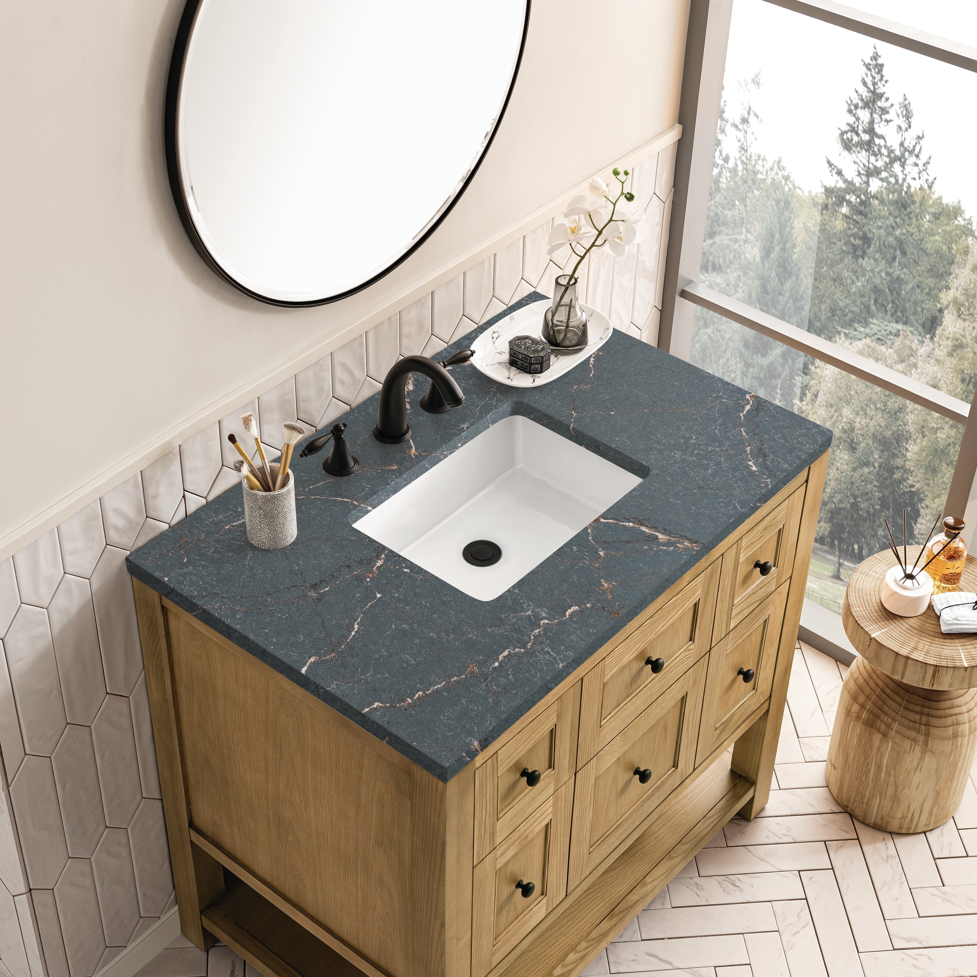 James Martin Breckenridge 36" Single Vanity in Light Natural Oak with 3cm Countertop