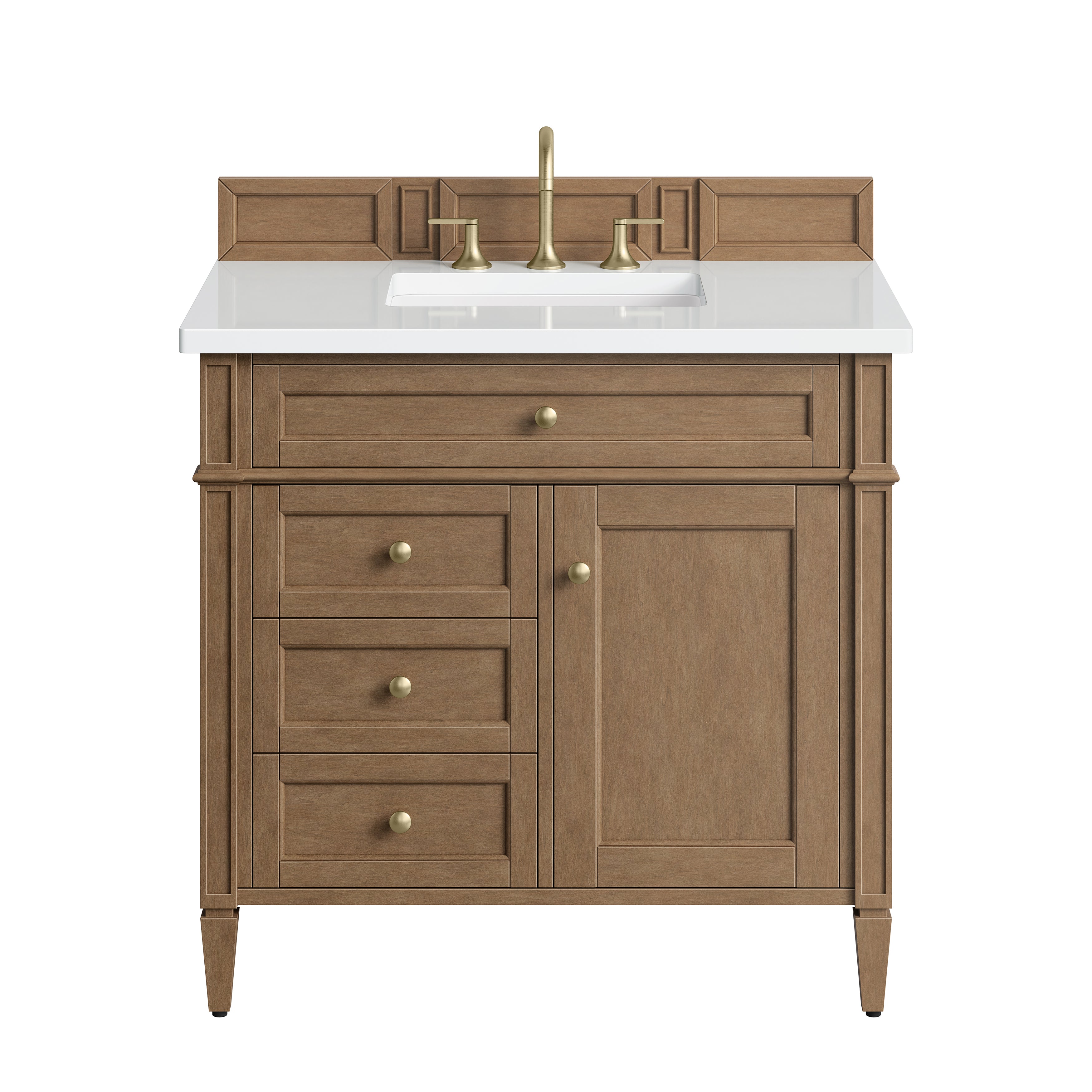 James Martin Brittany 36" Single Vanity in Pecan with 3cm Countertop