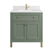 James Martin Chicago 30" Single Vanity in Smokey Celadon with 3cm Countertop