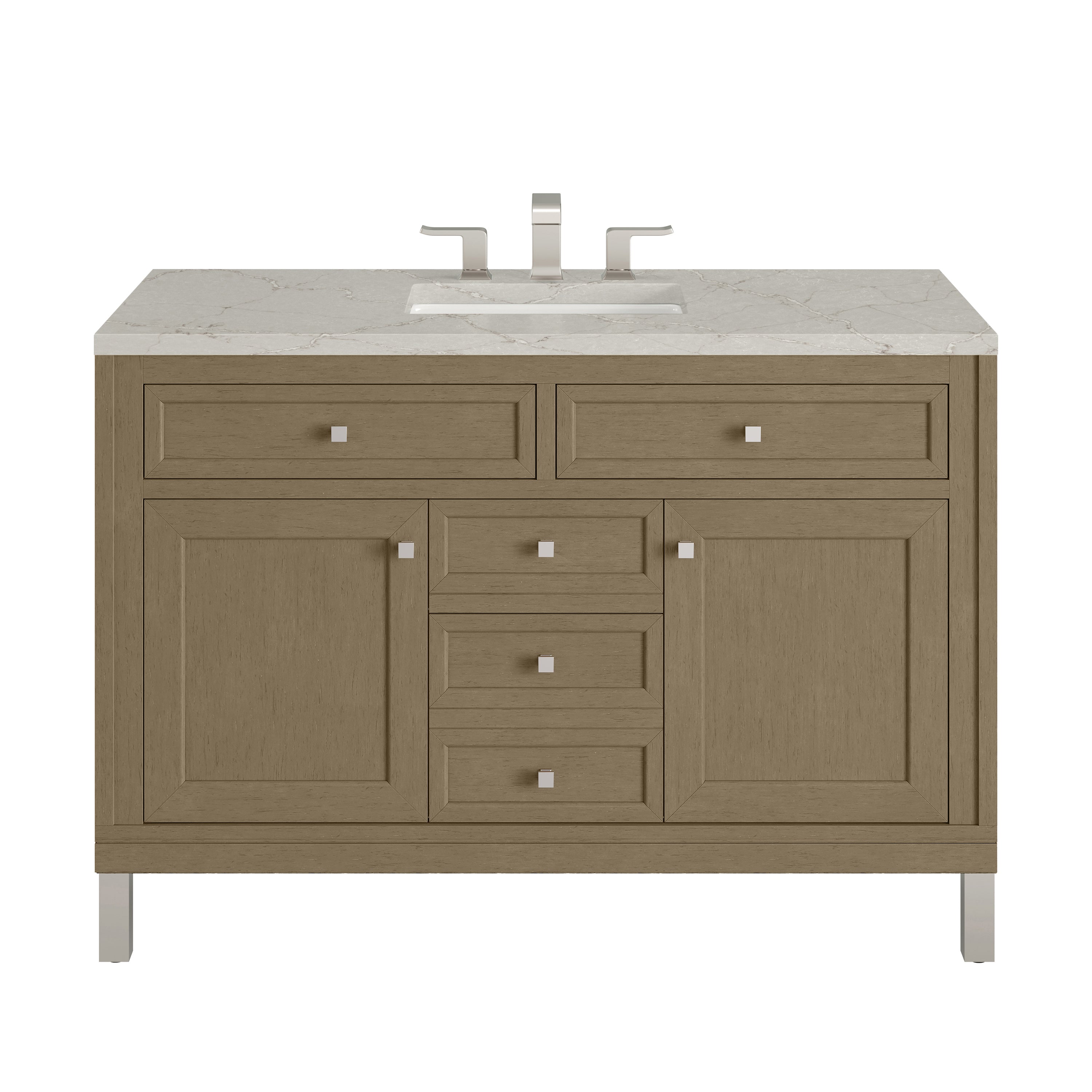 James Martin Chicago 48" Single Vanity in Walnut Whisper with 3cm Countertop