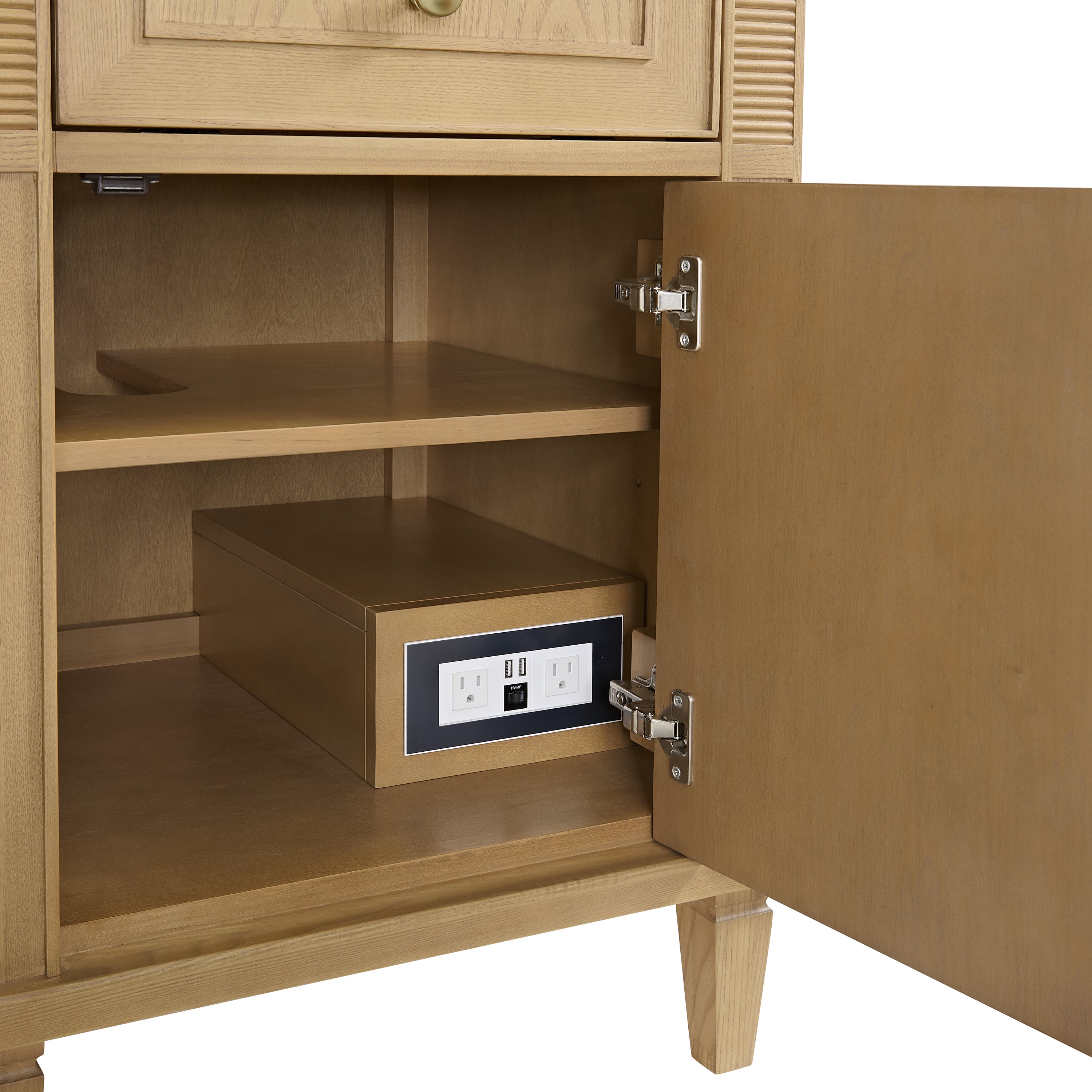 James Martin Lorelai 60" Double Vanity in Light Natural Oak with 3cm Countertop and FreePower Wireless Charger