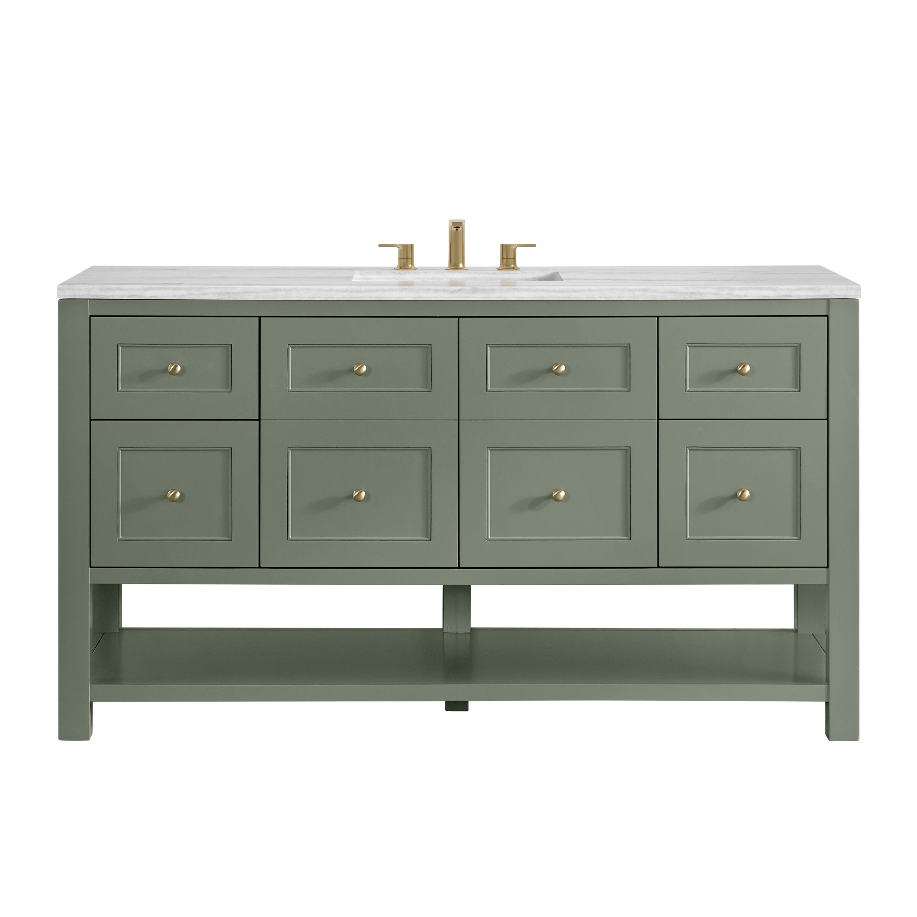 James Martin Breckenridge 60" Single Vanity in Smokey Celadon with 3cm Countertop