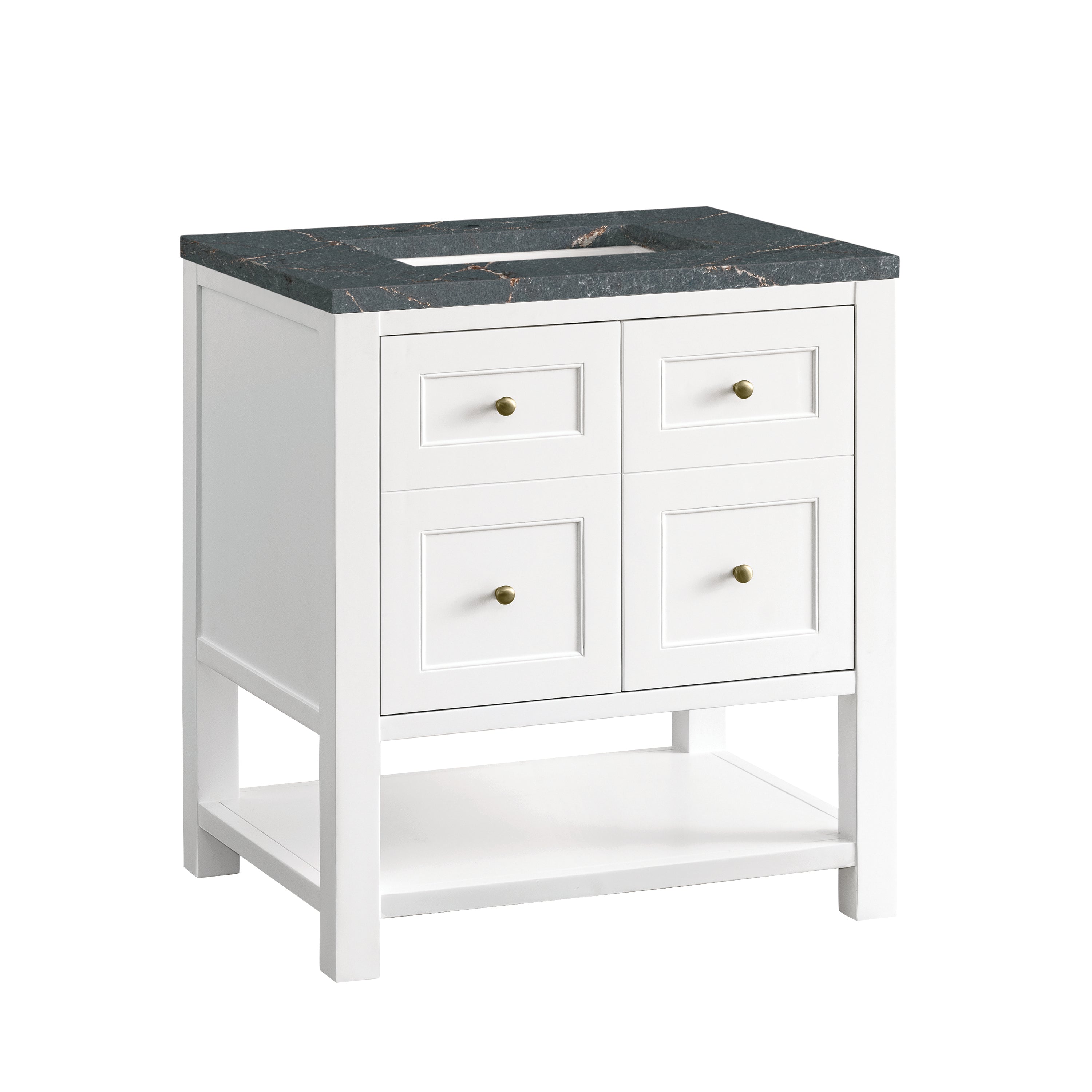 James Martin Breckenridge 30" Single Vanity in Bright White with 3cm Countertop