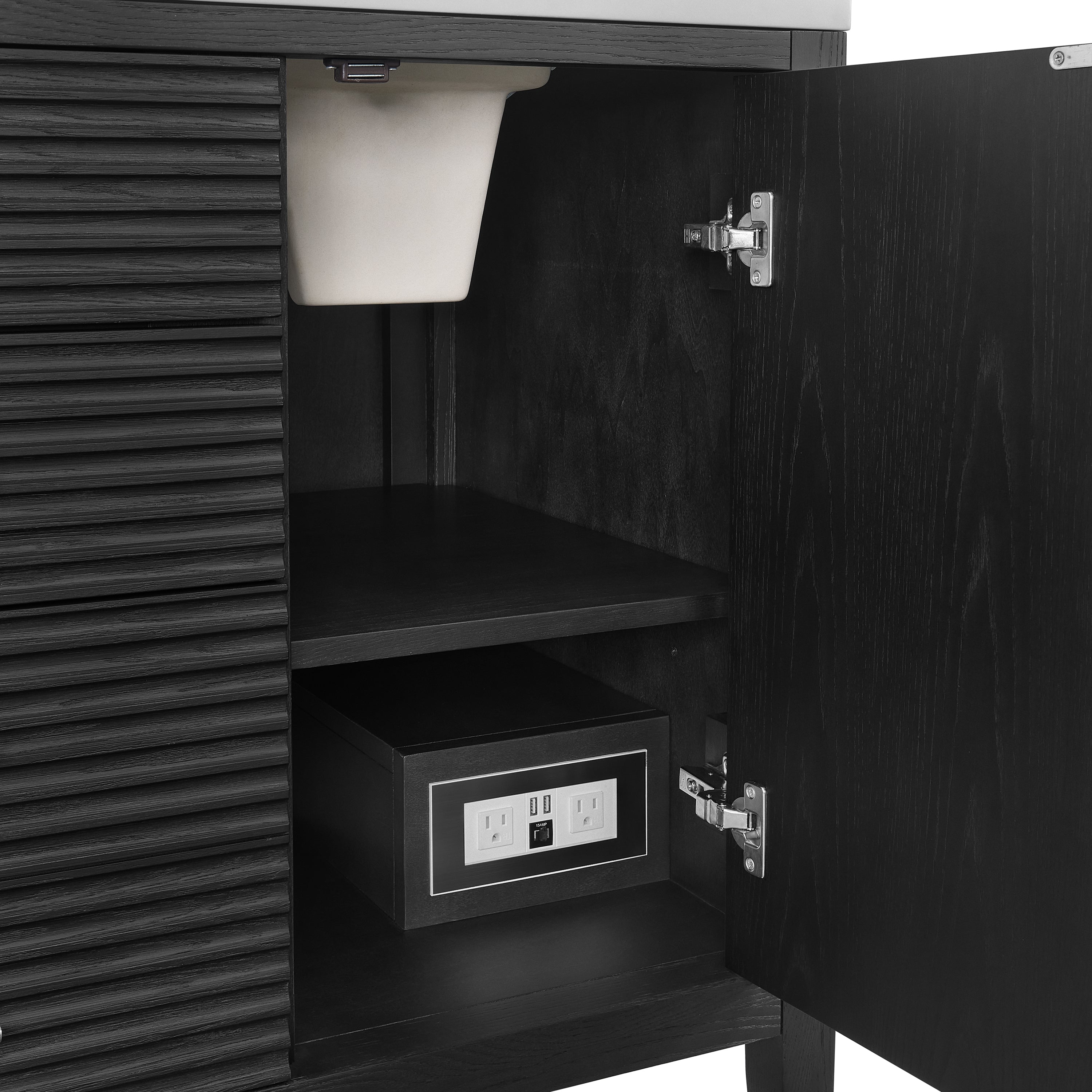 James Martin Myrrin 60" Double Vanity in Carbon Oak with 3cm Countertop