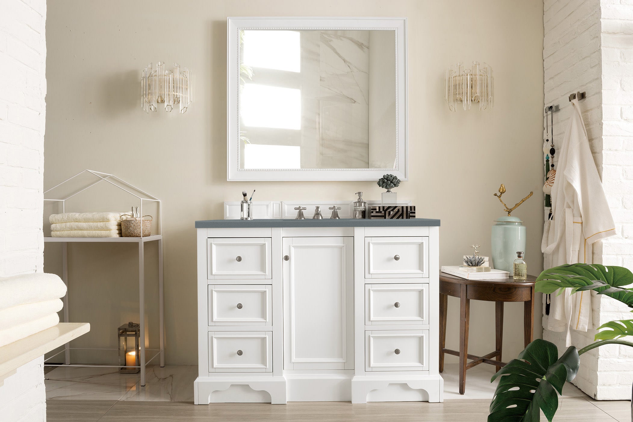 James Martin De Soto 48" Single Vanity in Bright White with 3cm Countertop