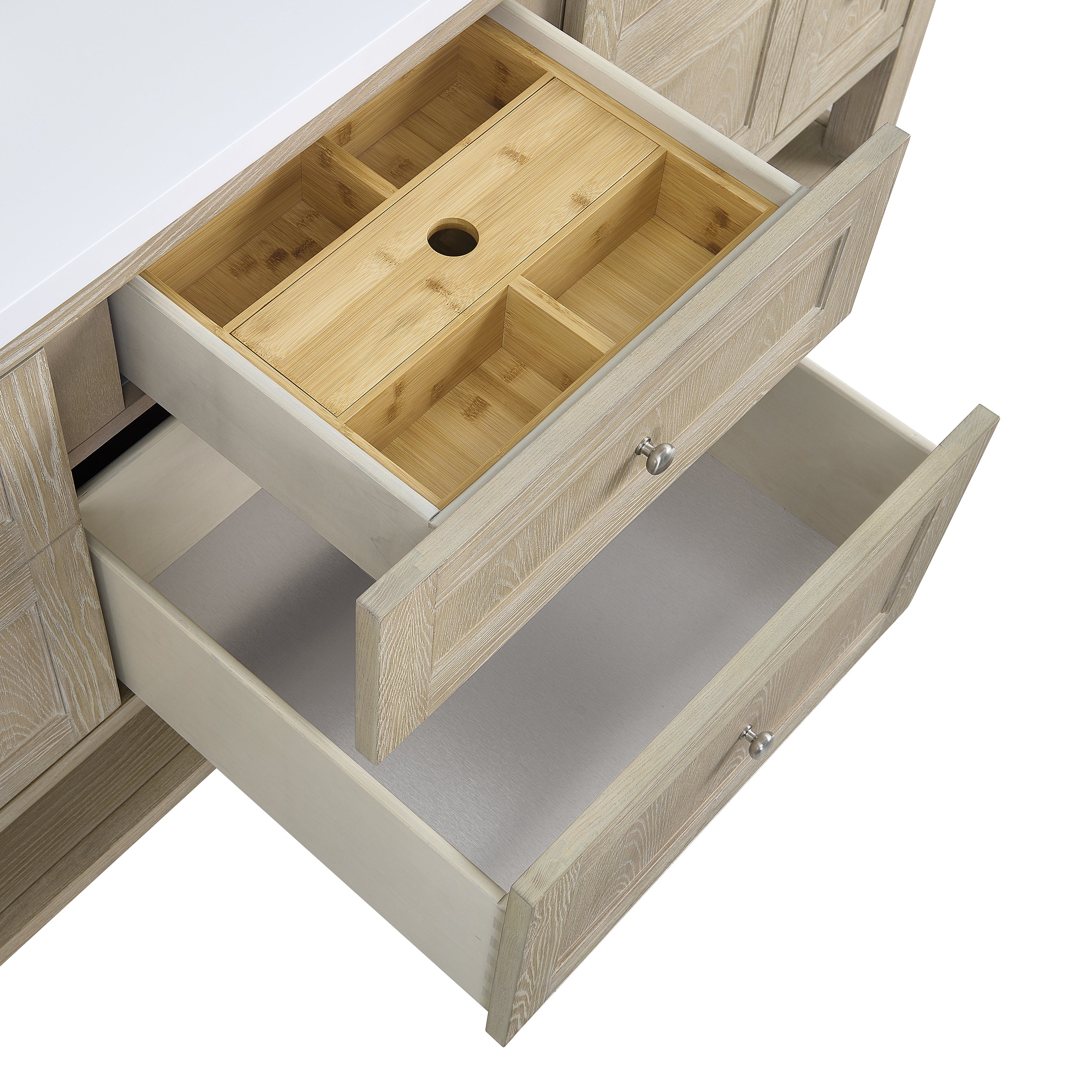 James Martin Breckenridge 72" Double Vanity in Whitewashed Oak with 3cm Countertop