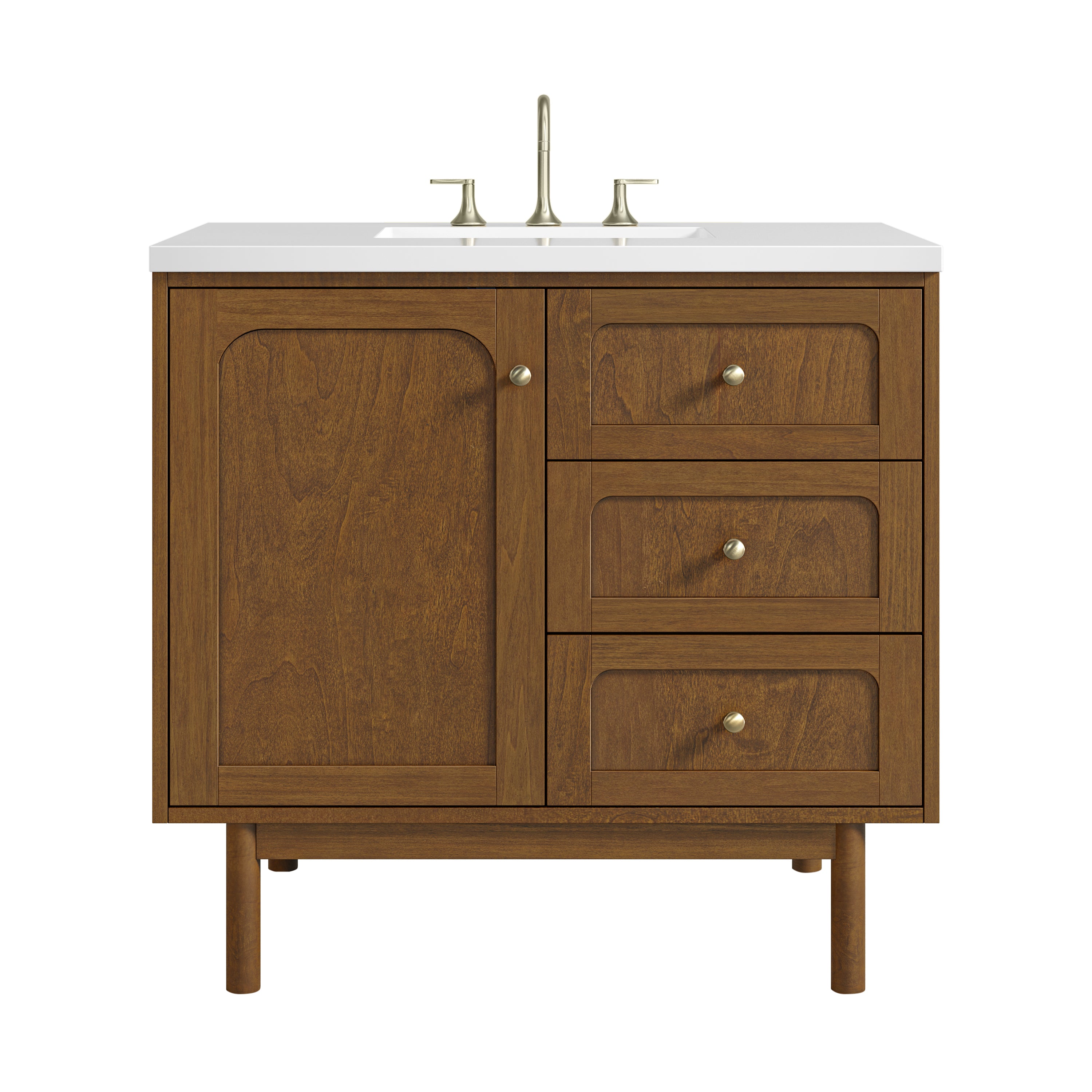 James Martin Laurent 36" Single Vanity in Honey Oak with 3cm Countertop