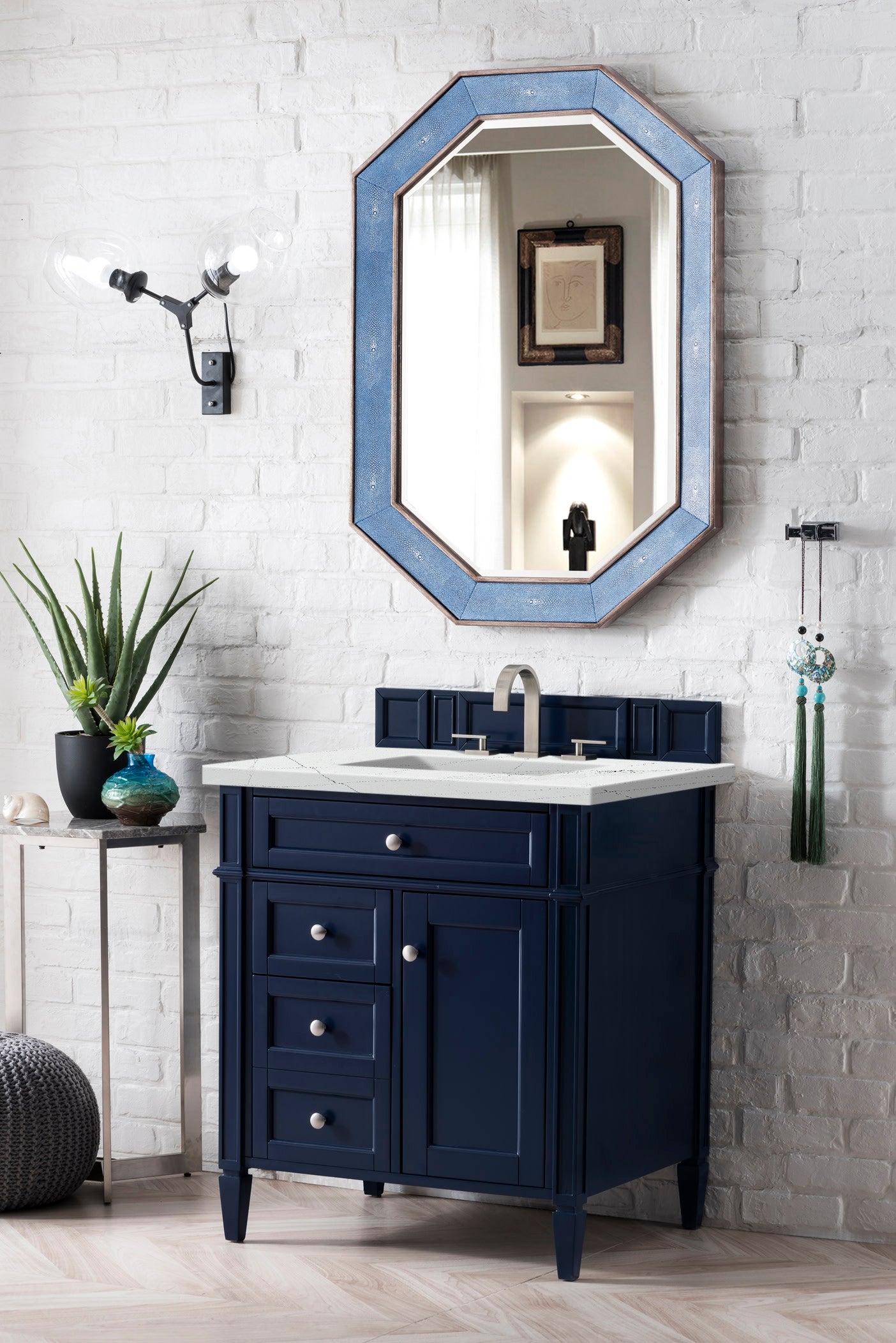 James Martin Brittany 30" Single Vanity in Victory Blue with 3cm Countertop