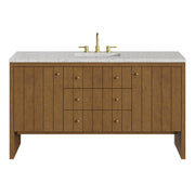 James Martin Hudson 60" Single Vanity in Honey Oak with 3cm Countertop and FreePower Wireless Charger