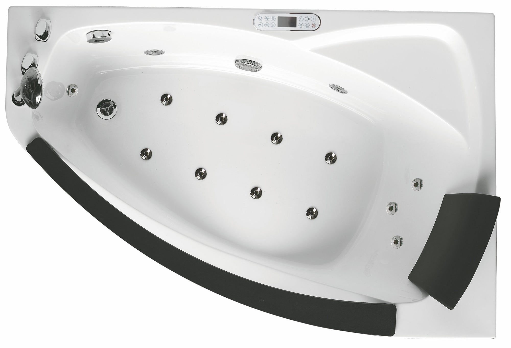 EAGO AM198ETL-L 5′ Acrylic Whirlpool Left Corner Bathtub with Glass Front