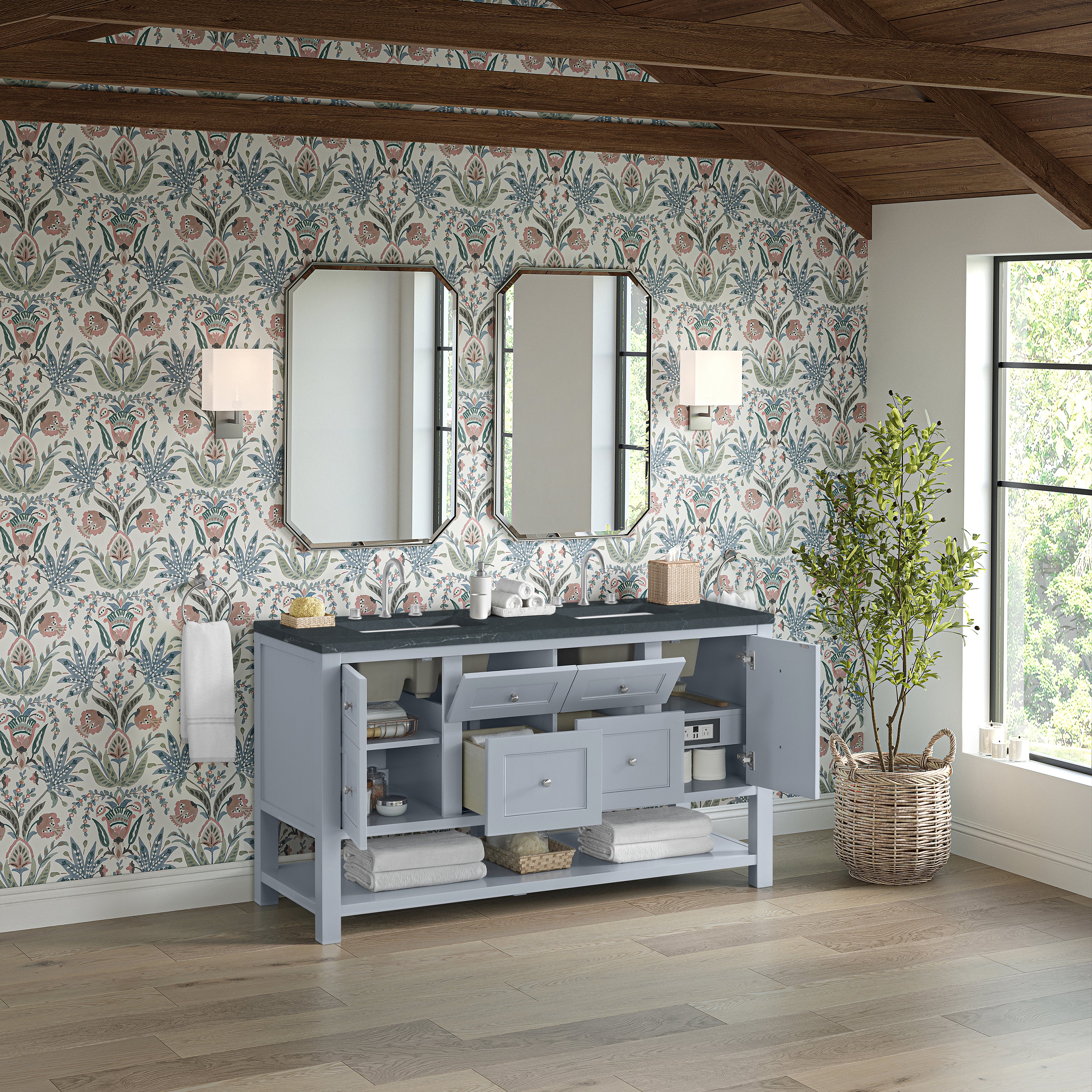 James Martin Breckenridge 60" Double Vanity in Serenity Blue with 3cm Countertop