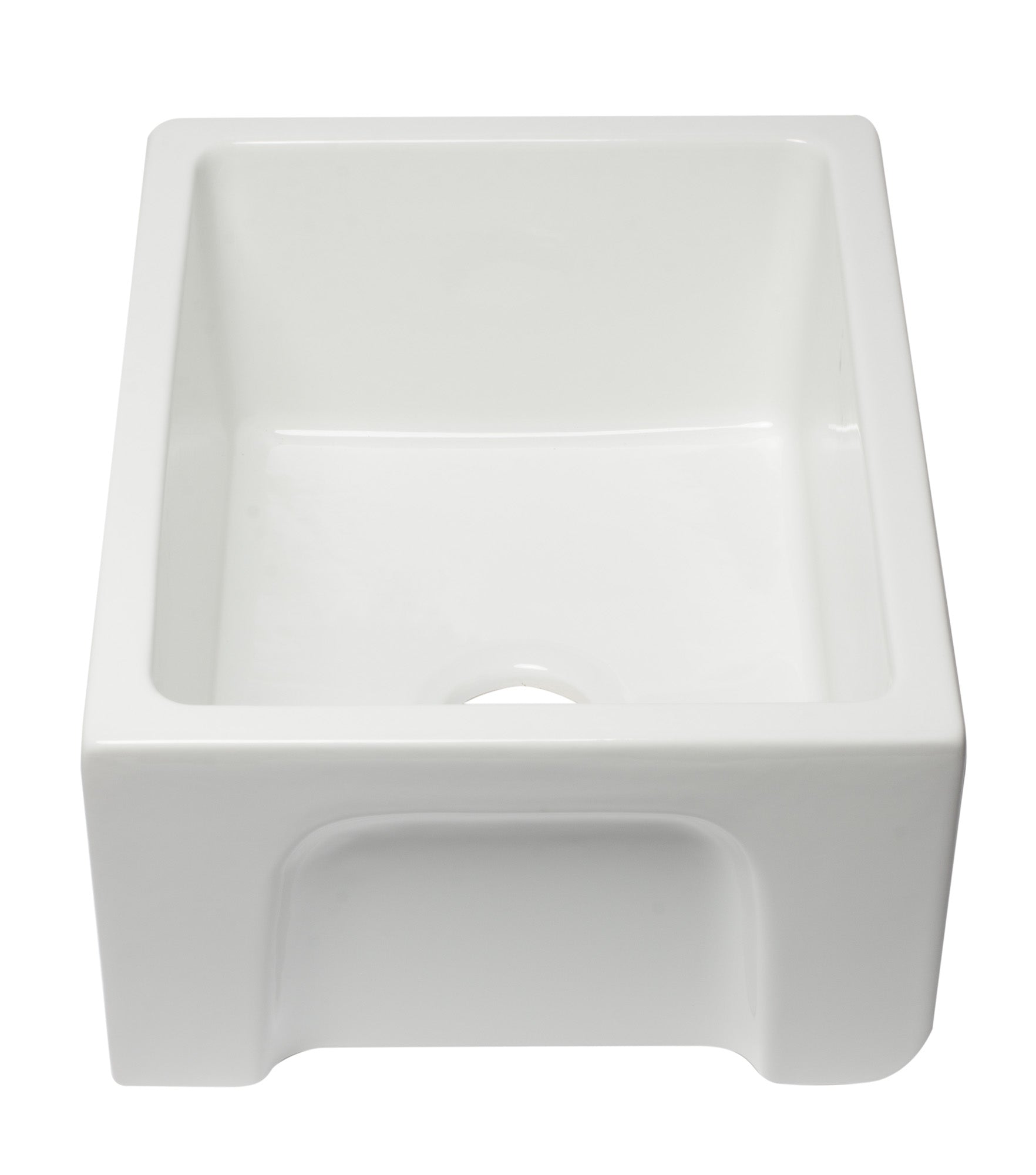 ALFI brand AB2418HS 24" Reversible Smooth / Fluted Single Bowl Fireclay Farm Sink – Biscuit, Black Gloss, Black Matte, White