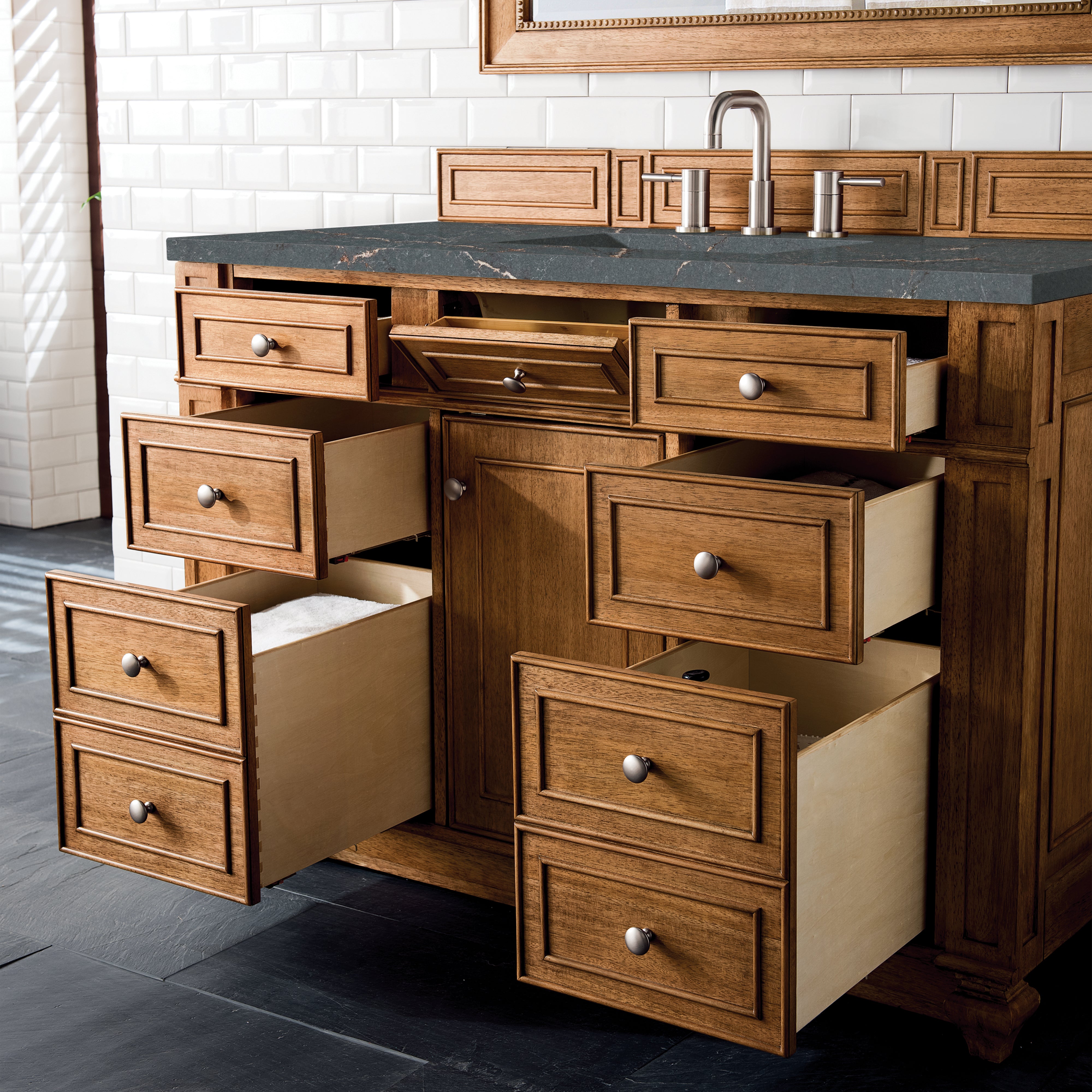 James Martin Bristol 48" Single Vanity in Saddle Brown with 3cm Countertop