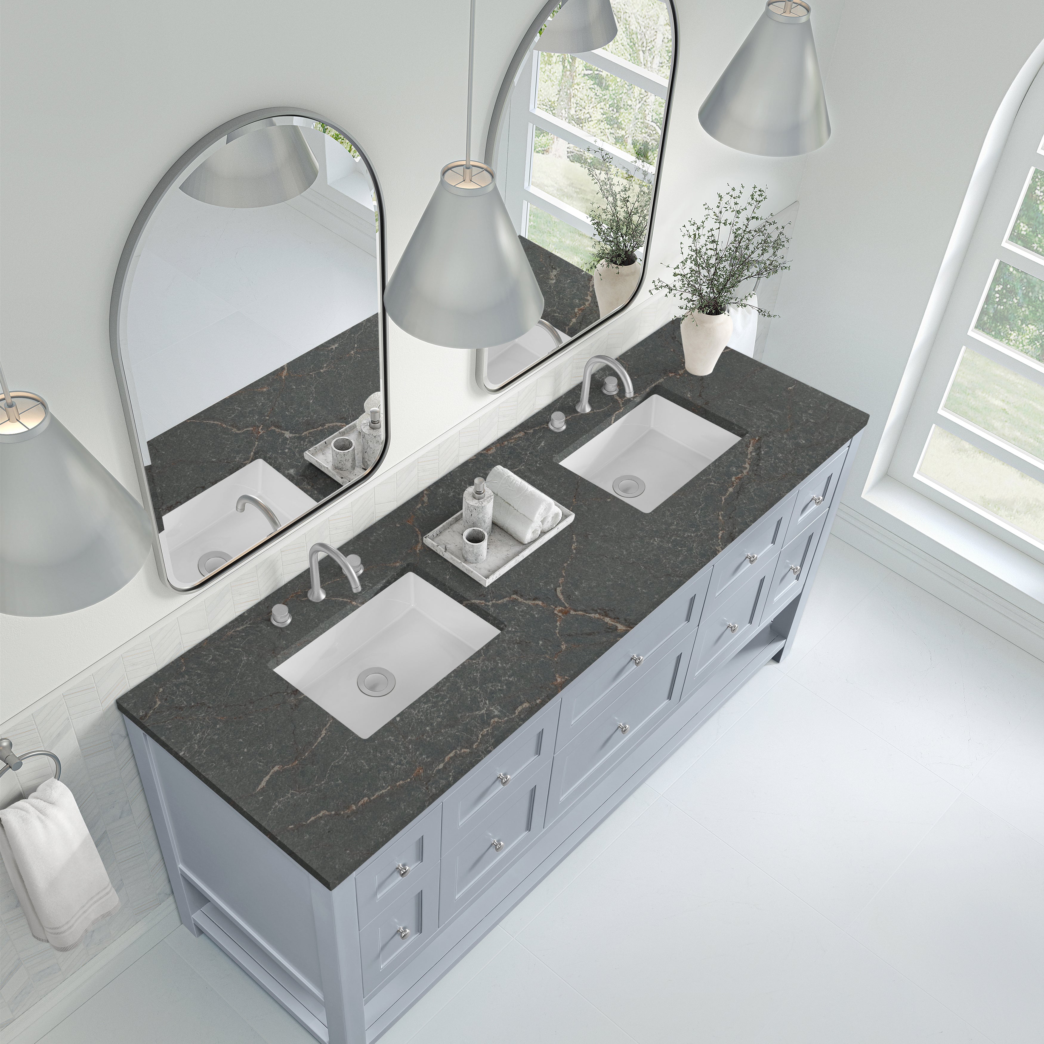 James Martin Breckenridge 72" Double Vanity in Serenity Blue with 3cm Countertop