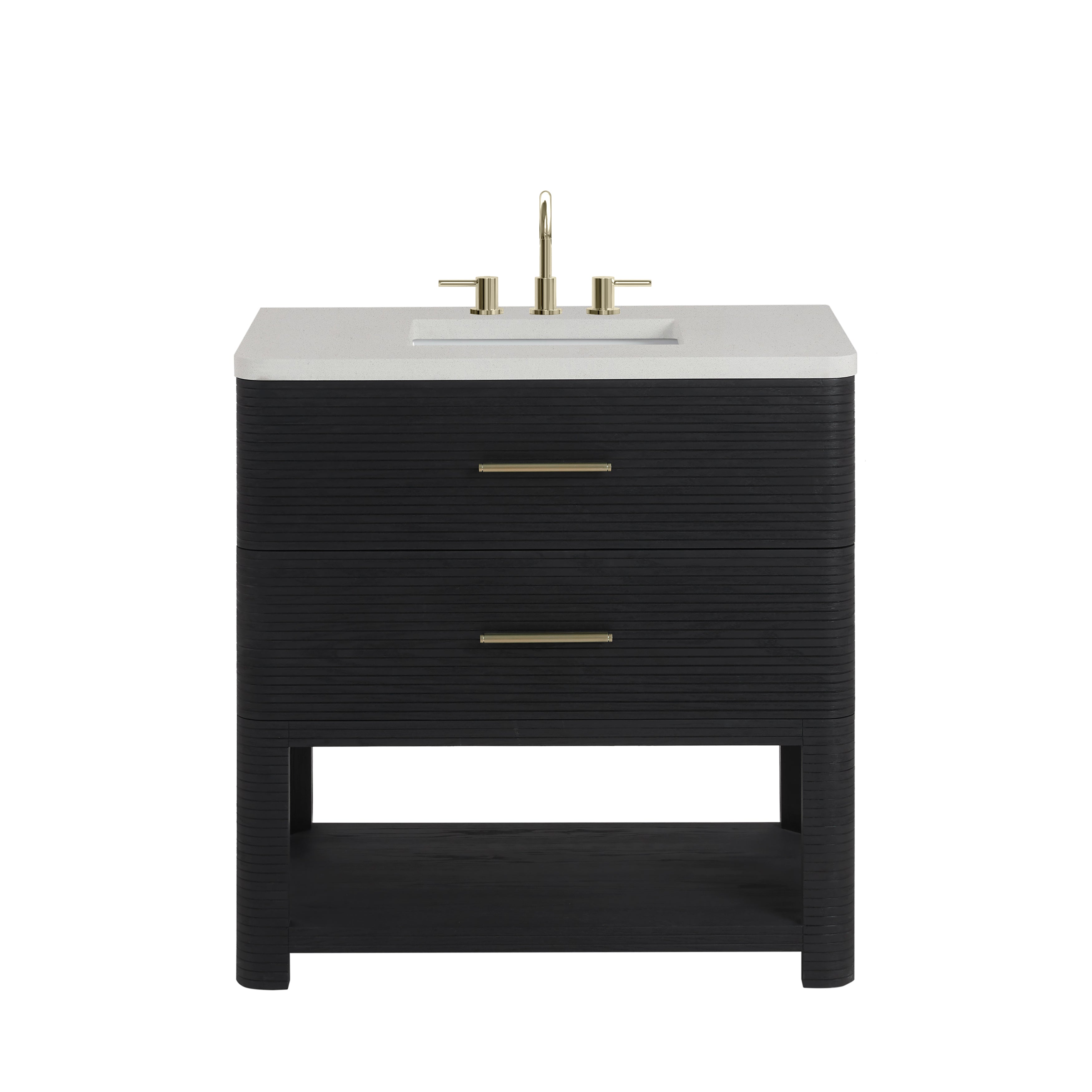 James Martin Lucian 36" Single Vanity in Carbon Oak with 3cm Countertop
