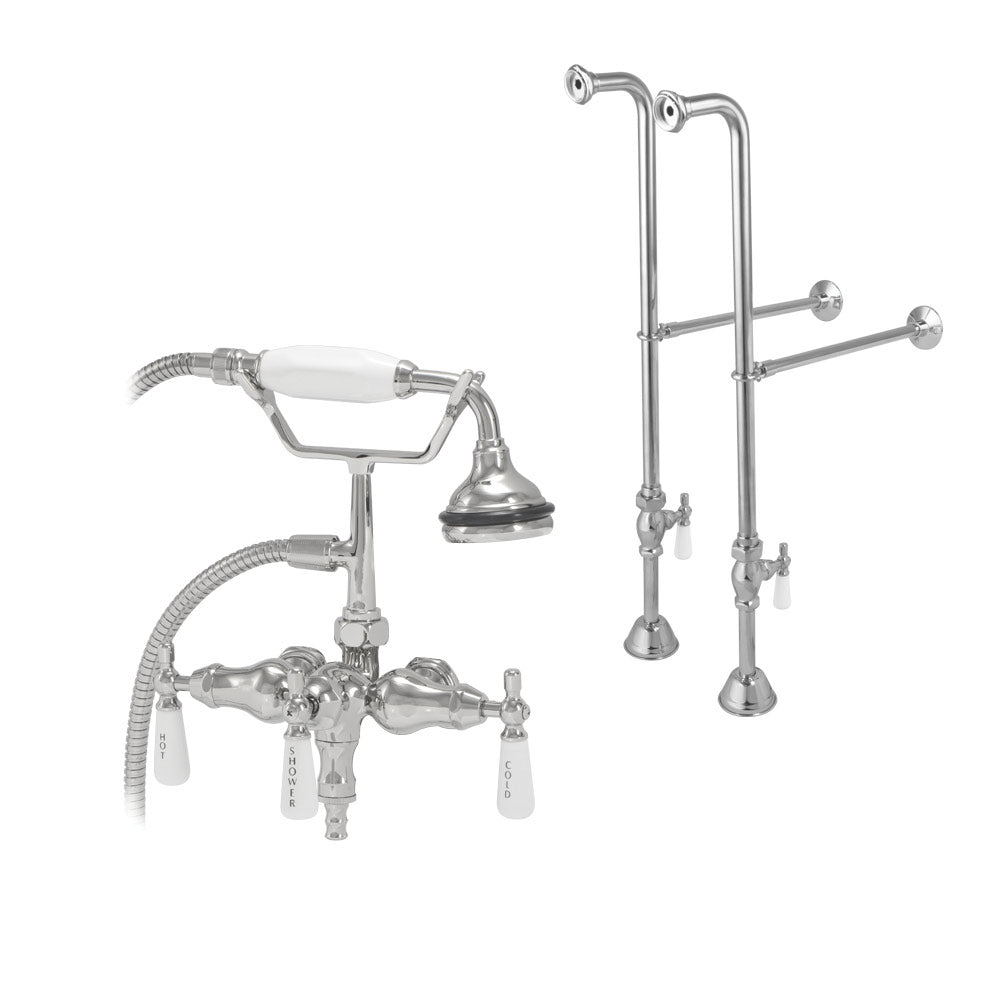 MAIDSTONE Freestanding Downspout Clawfoot Bathtub Faucet with Handshower