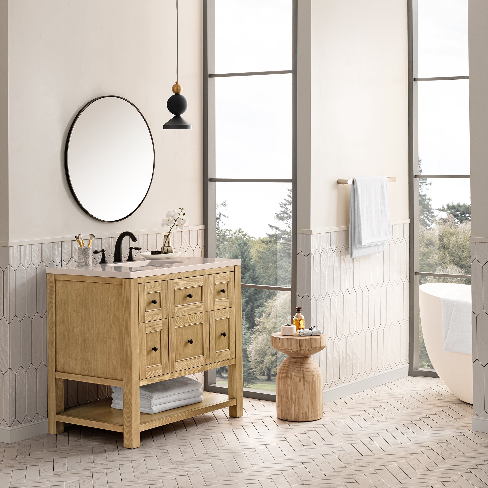 James Martin Breckenridge 36" Single Vanity in Light Natural Oak with 3cm Countertop