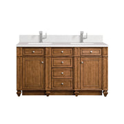 James Martin Bristol 60" Double Vanity in Saddle Brown with 3cm Countertop