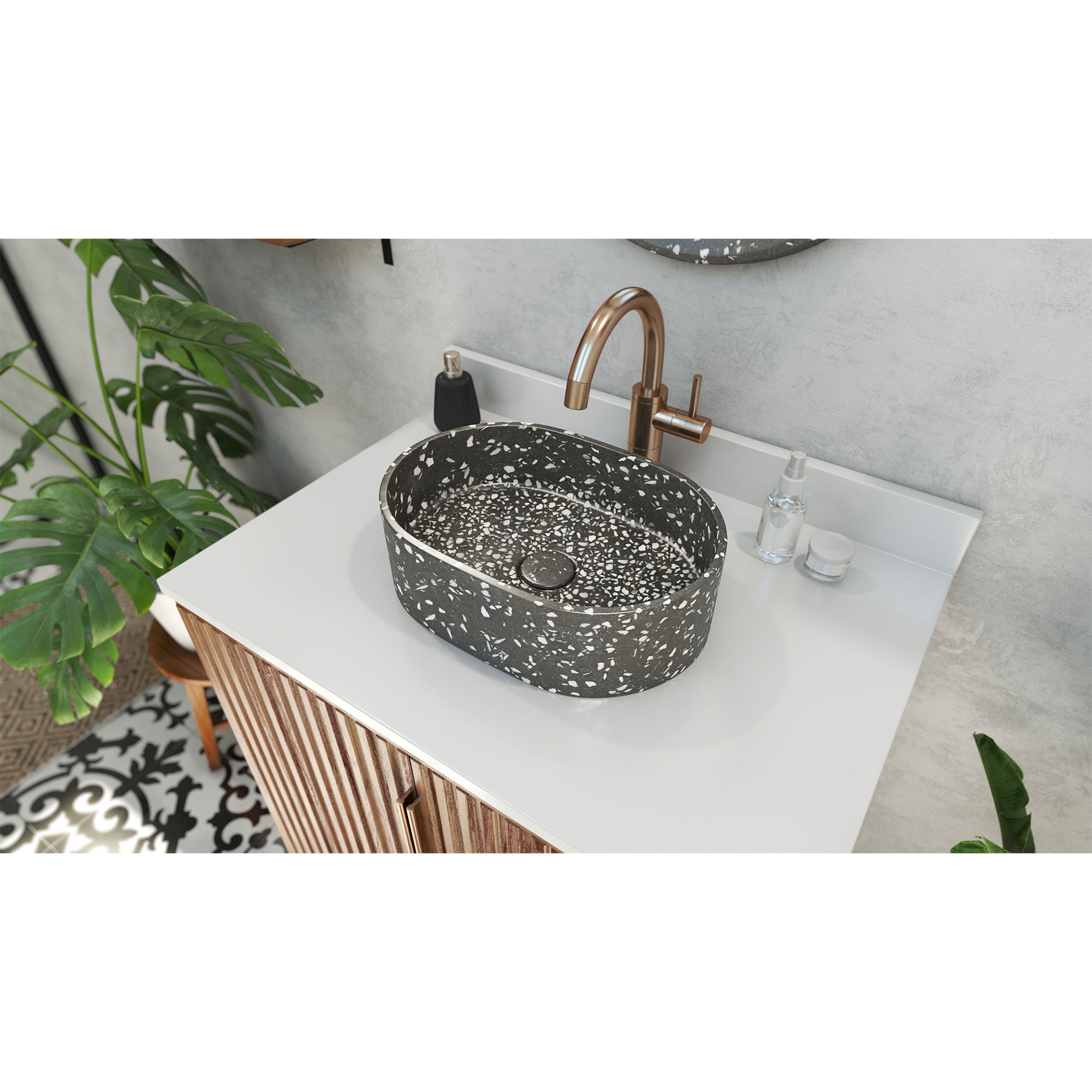 Ambia Oblong Terrazzo Vessel Sink