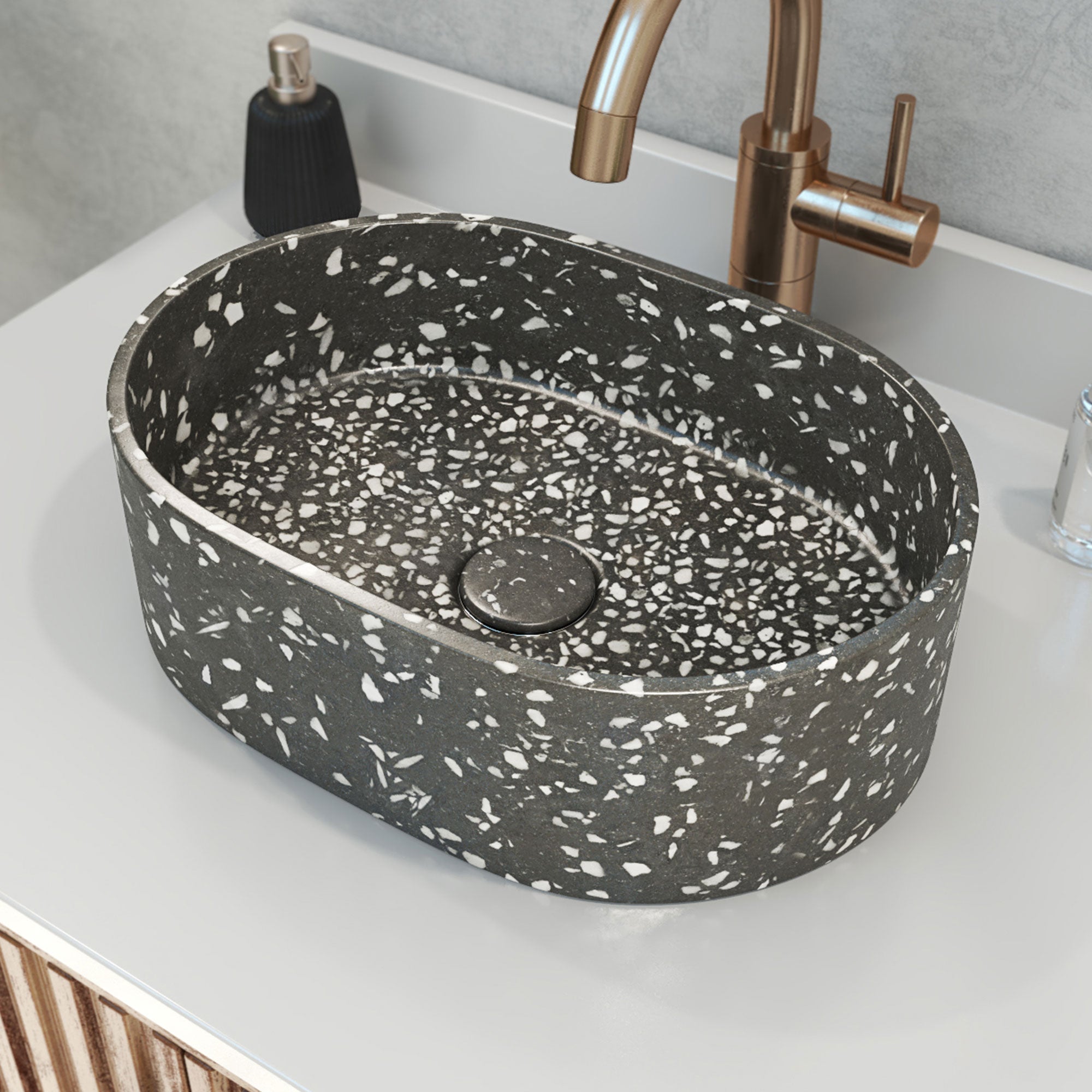 Ambia Oblong Terrazzo Vessel Sink