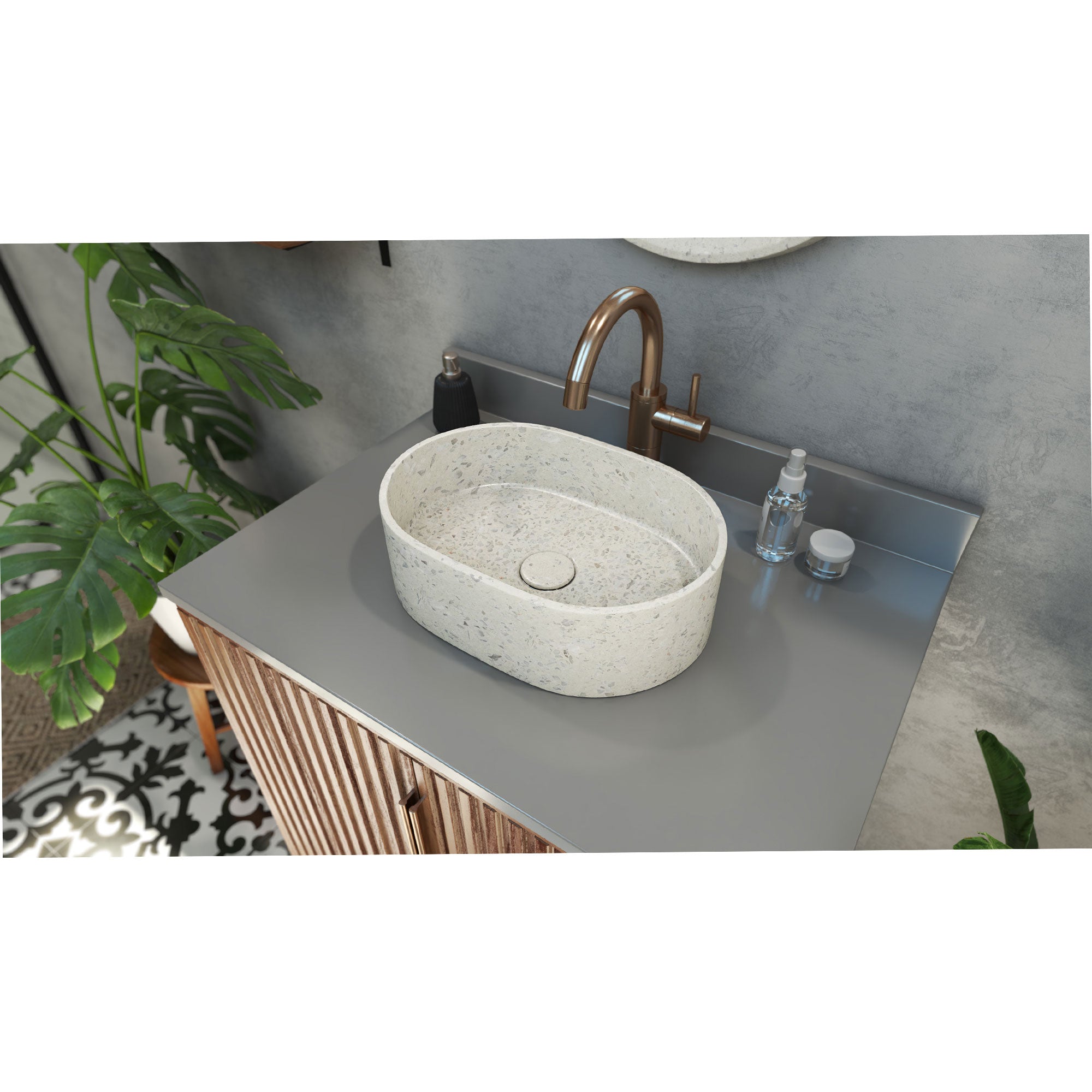 Ambia Oblong Terrazzo Vessel Sink